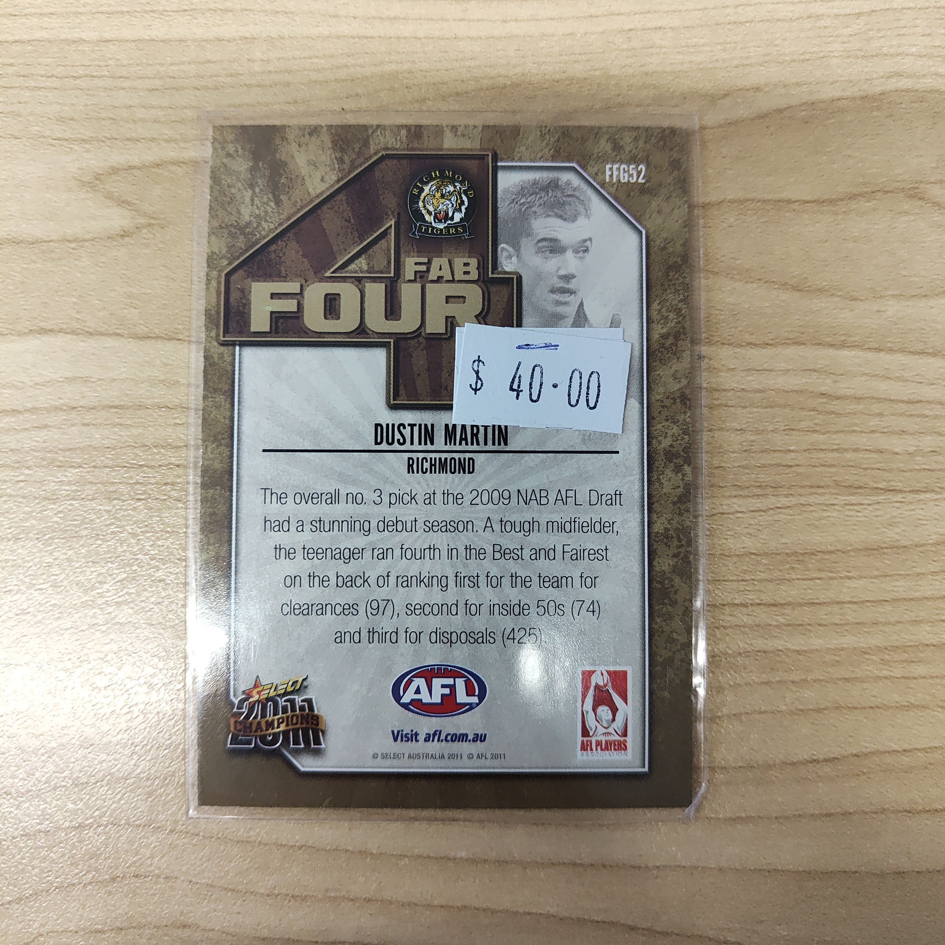 2011 AFL Select Champions Fab Four Dustin Martin Richmond - Image 2