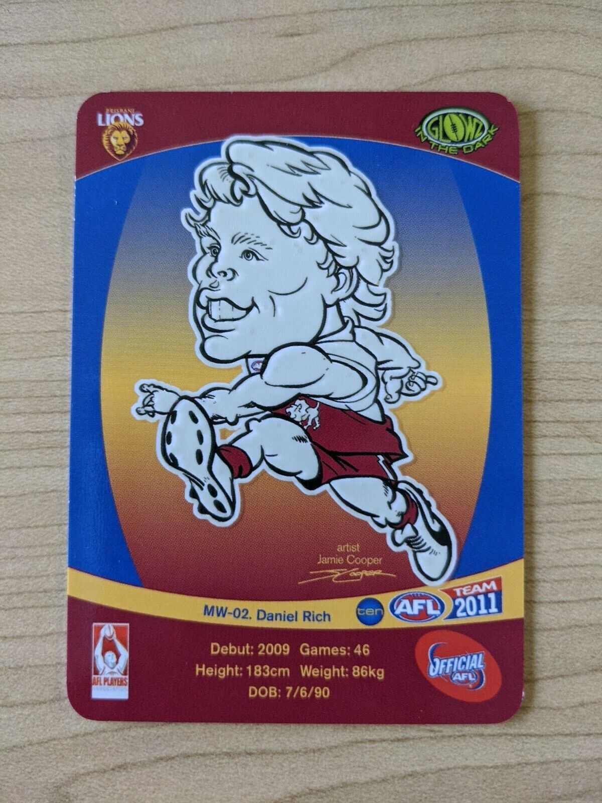 2011 AFL Teamcoach Sample Card MW-02 Daniel Rich - Image 2