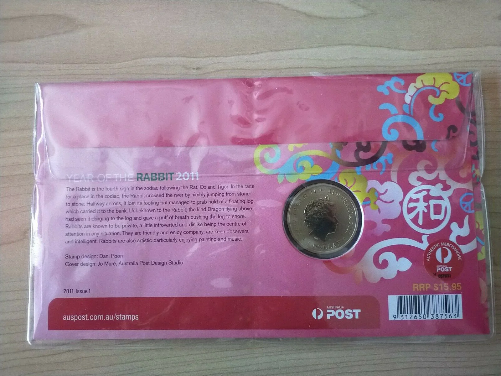Australia 2011 One Dollar $1 Chinese Lunar New Year of the Rabbit PNC First Day Of Issue - Image 2