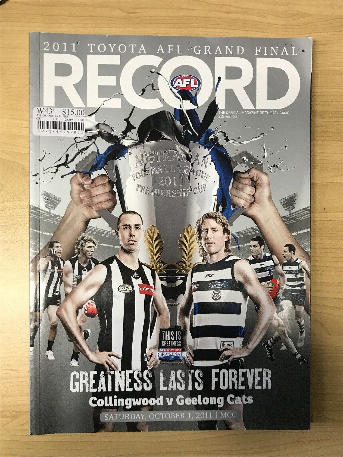 2011 Grand Final AFL Football Record Collingwood v Geelong