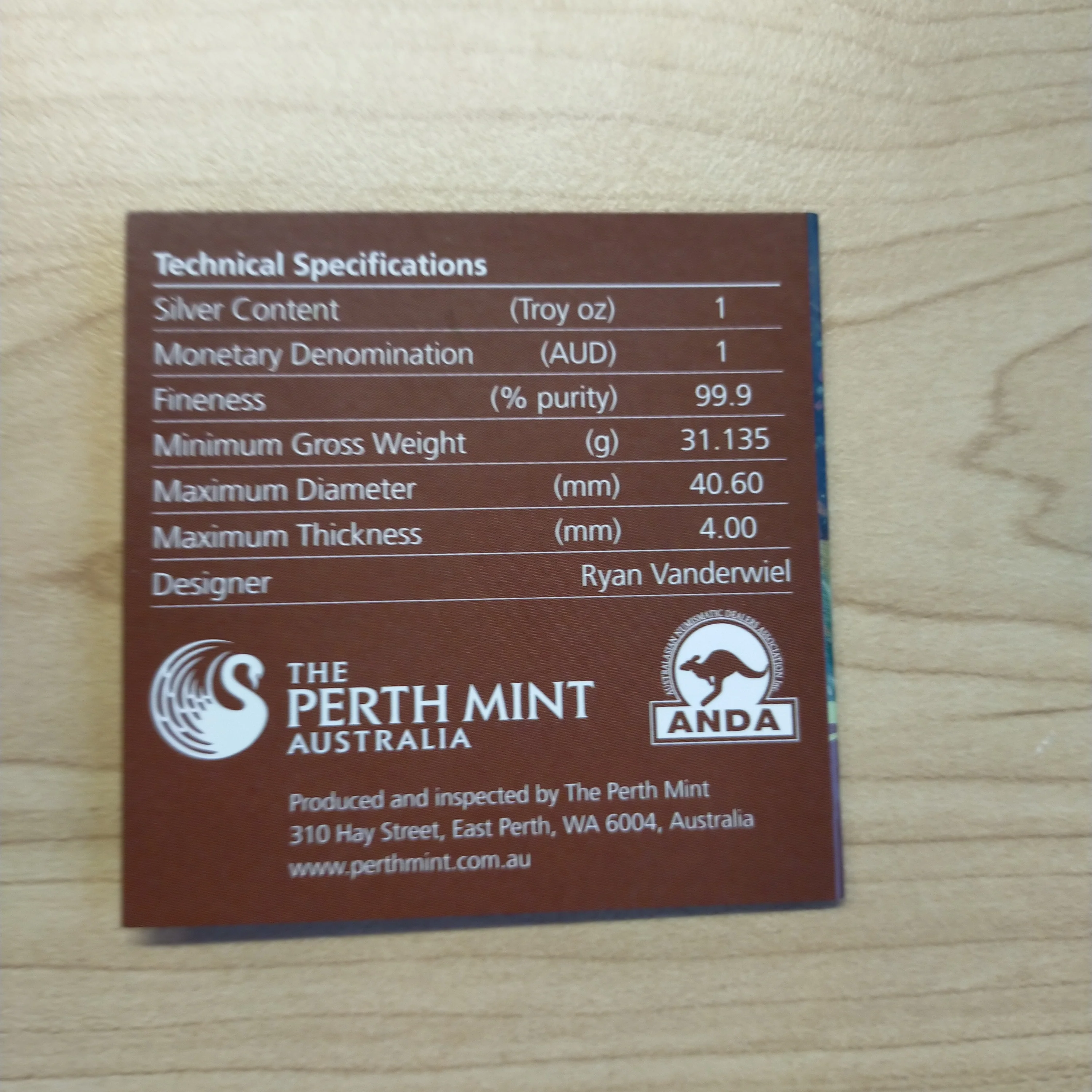 Australia2011 Perth Mint $1 Celebrate Australia Tasmanian Wilderness 1oz .999 Proof Silver Coin - Image 4
