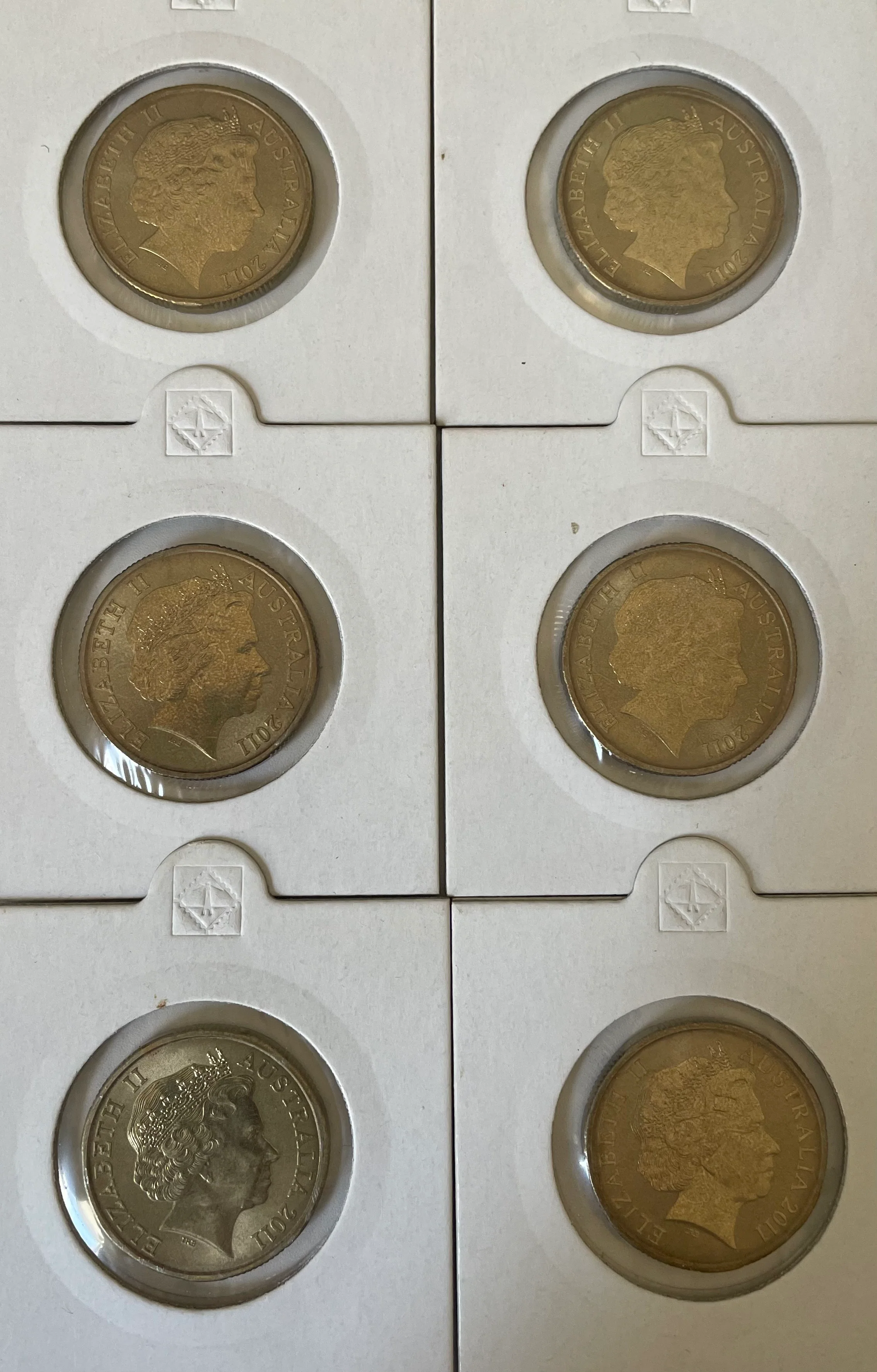 2011 Royal Australian Mint $1 Air Series Set of 6 coloured Coins - Image 2