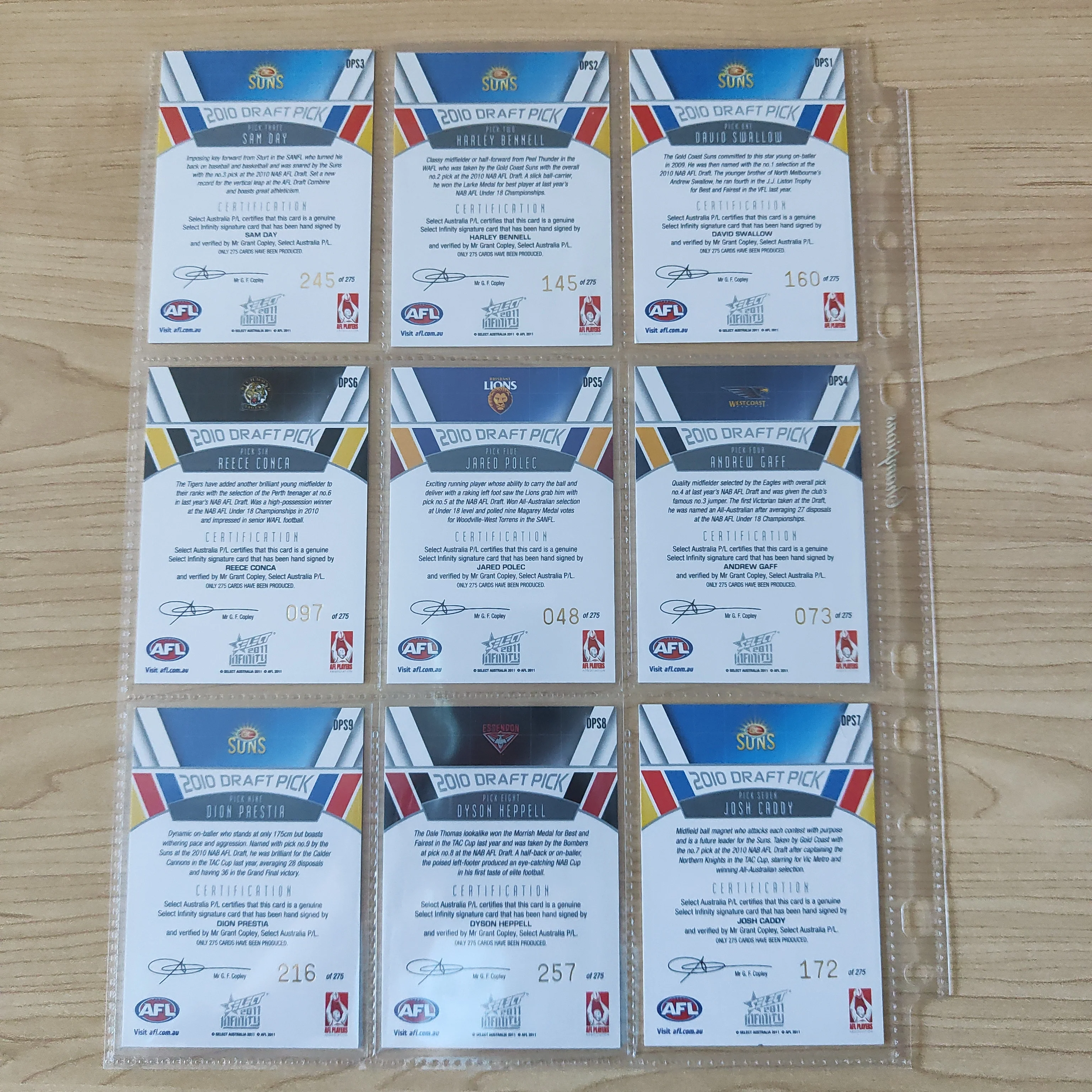 2011 Select Infinity Draft Pick Signature Set of 25 Cards Including Jared Polec Redemption Card - Image 2