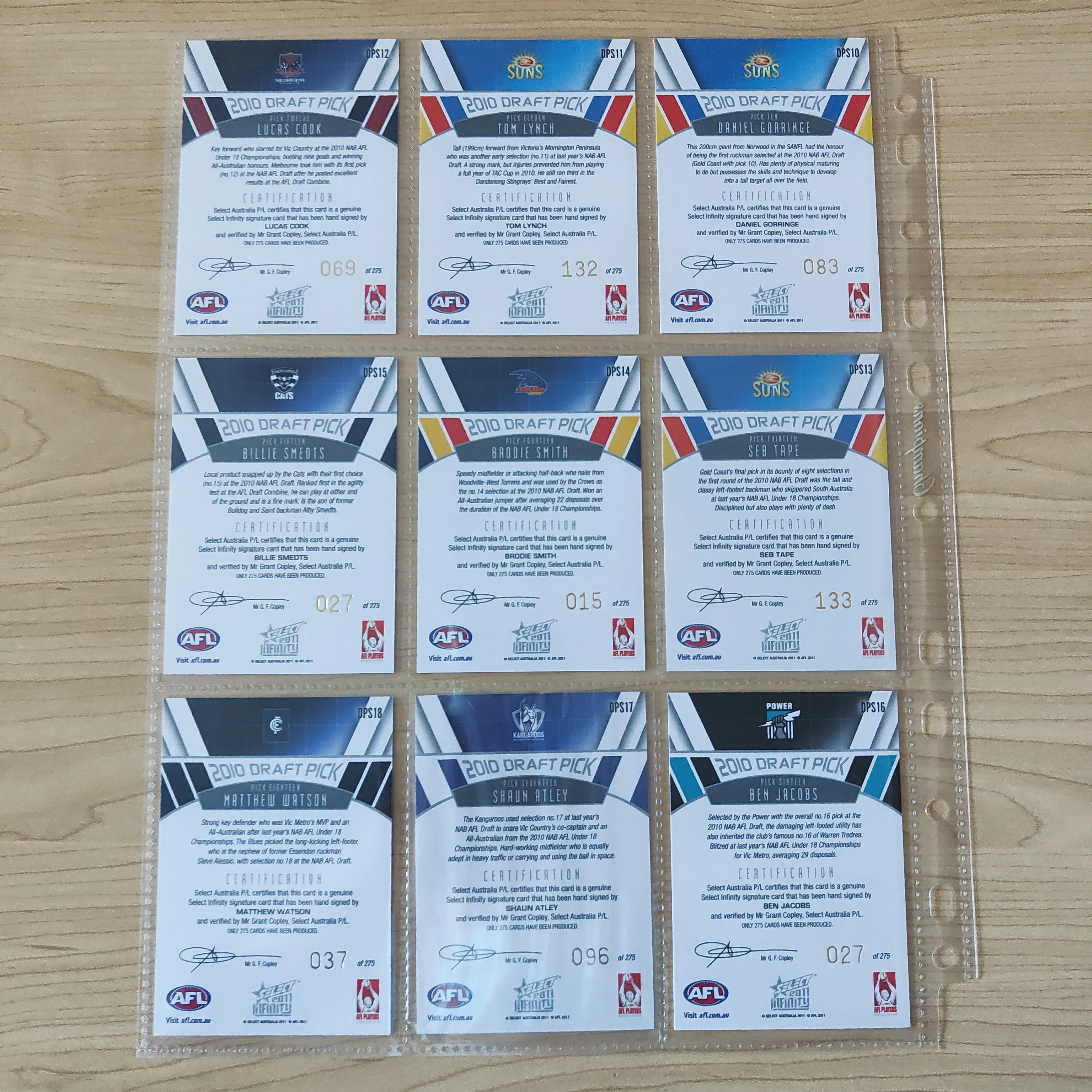 2011 Select Infinity Draft Pick Signature Set of 25 Cards Including Jared Polec Redemption Card - Image 4
