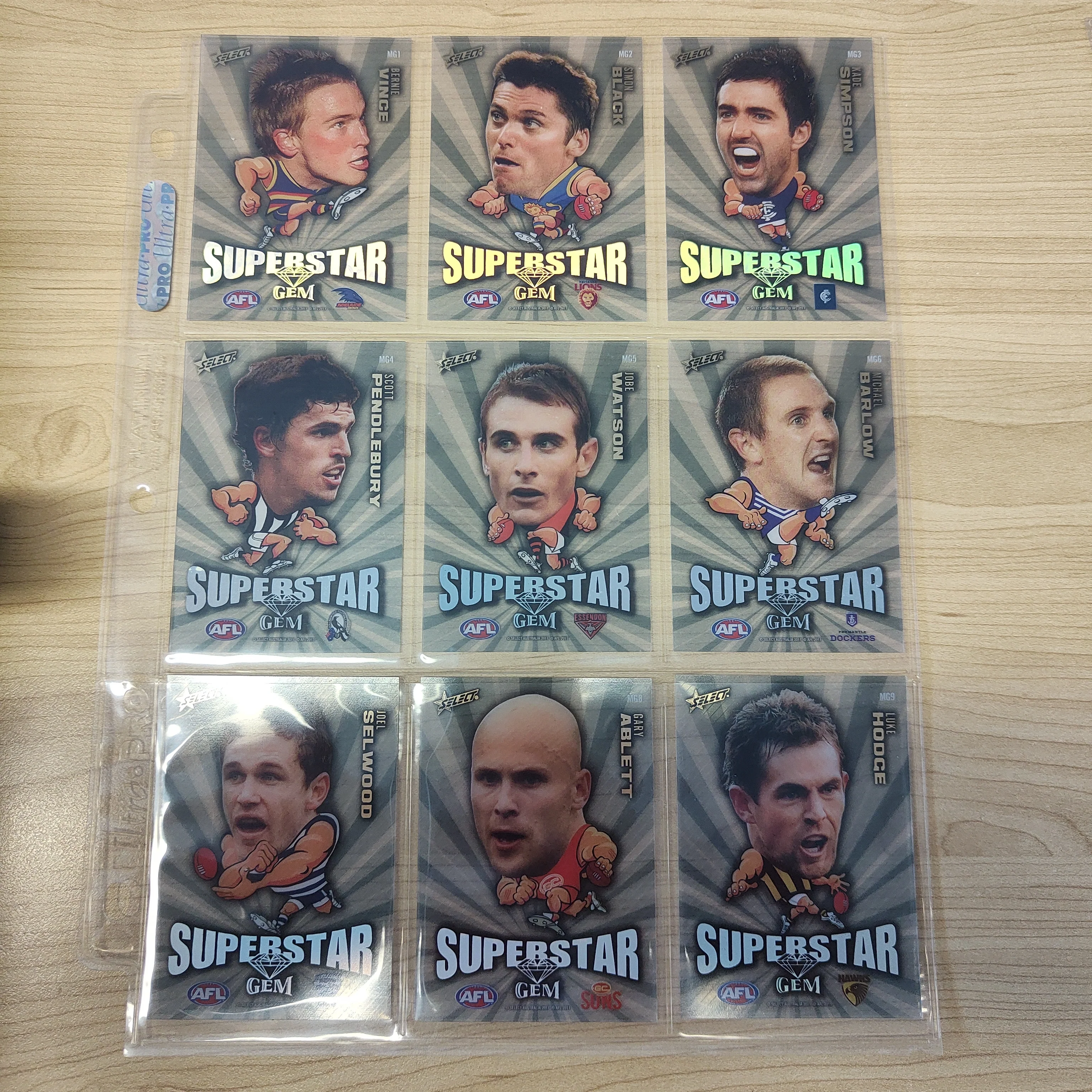 2011 Select Superstar Gem Acetate Complete Set of 17 Cards