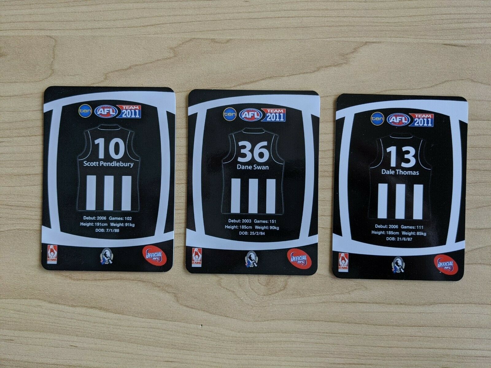 2011 Teamcoach LIMITED ULTRA RARE BLACK SAMPLE COLLINGWOOD PRIZE 3 CARD SET - Image 2