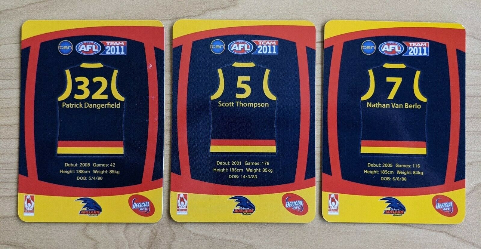 2011 Teamcoach LIMITED ULTRA RARE SAMPLE Adelaide Crows 3 CARD Prize SET - Image 2