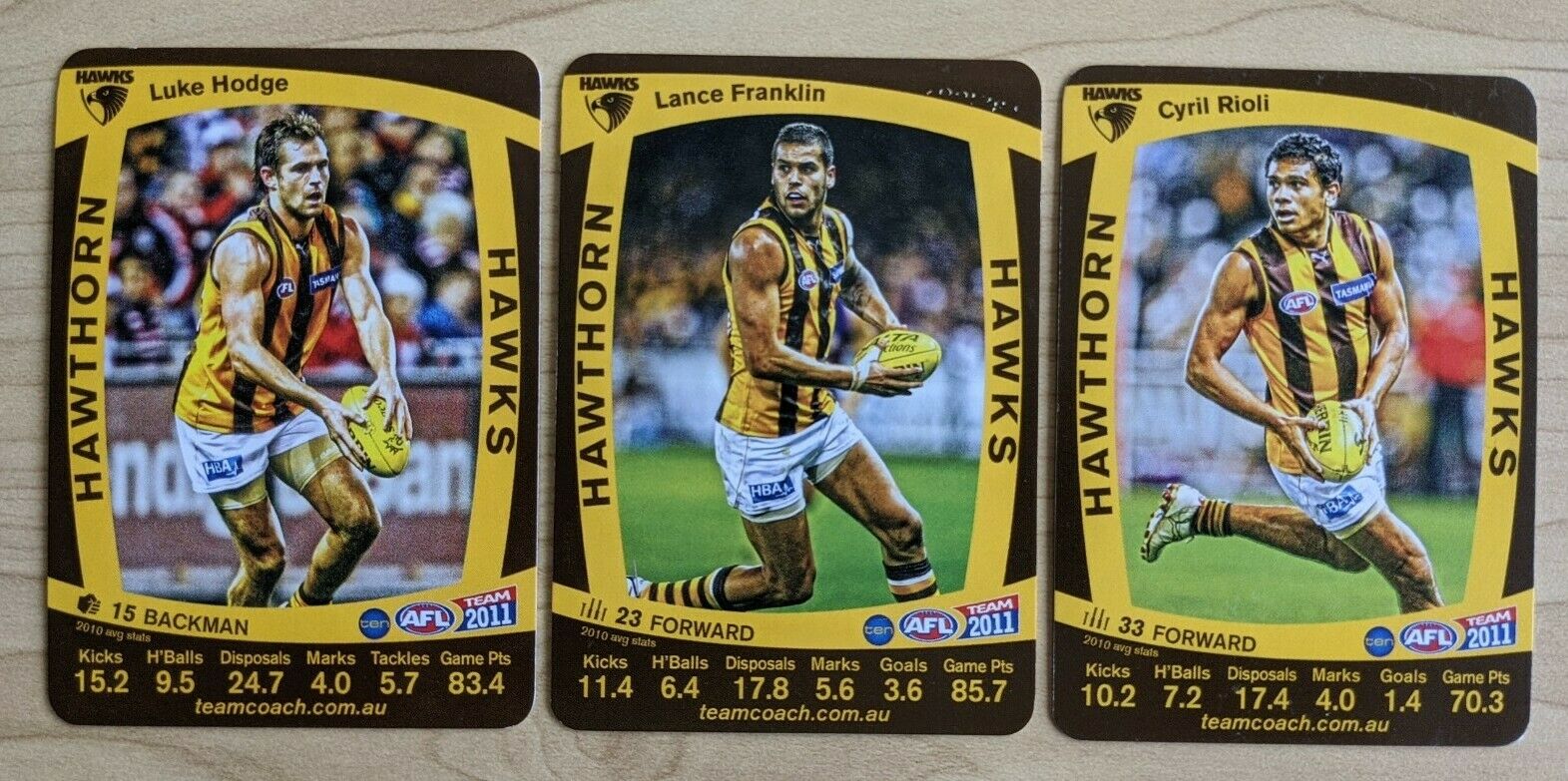 2011 Teamcoach LIMITED ULTRA RARE SAMPLE Hawthorn Hawks 3 CARD Prize SET