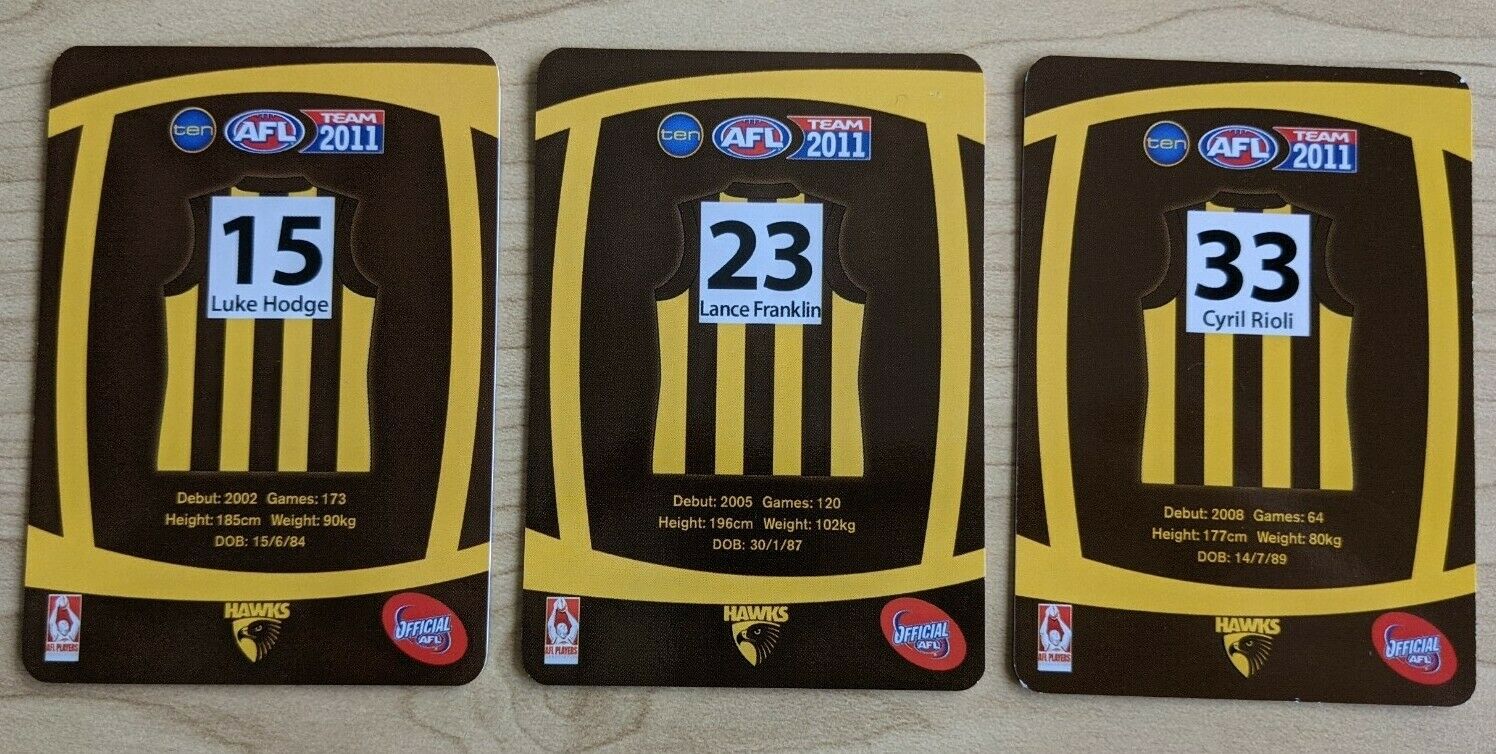 2011 Teamcoach LIMITED ULTRA RARE SAMPLE Hawthorn Hawks 3 CARD Prize SET - Image 2