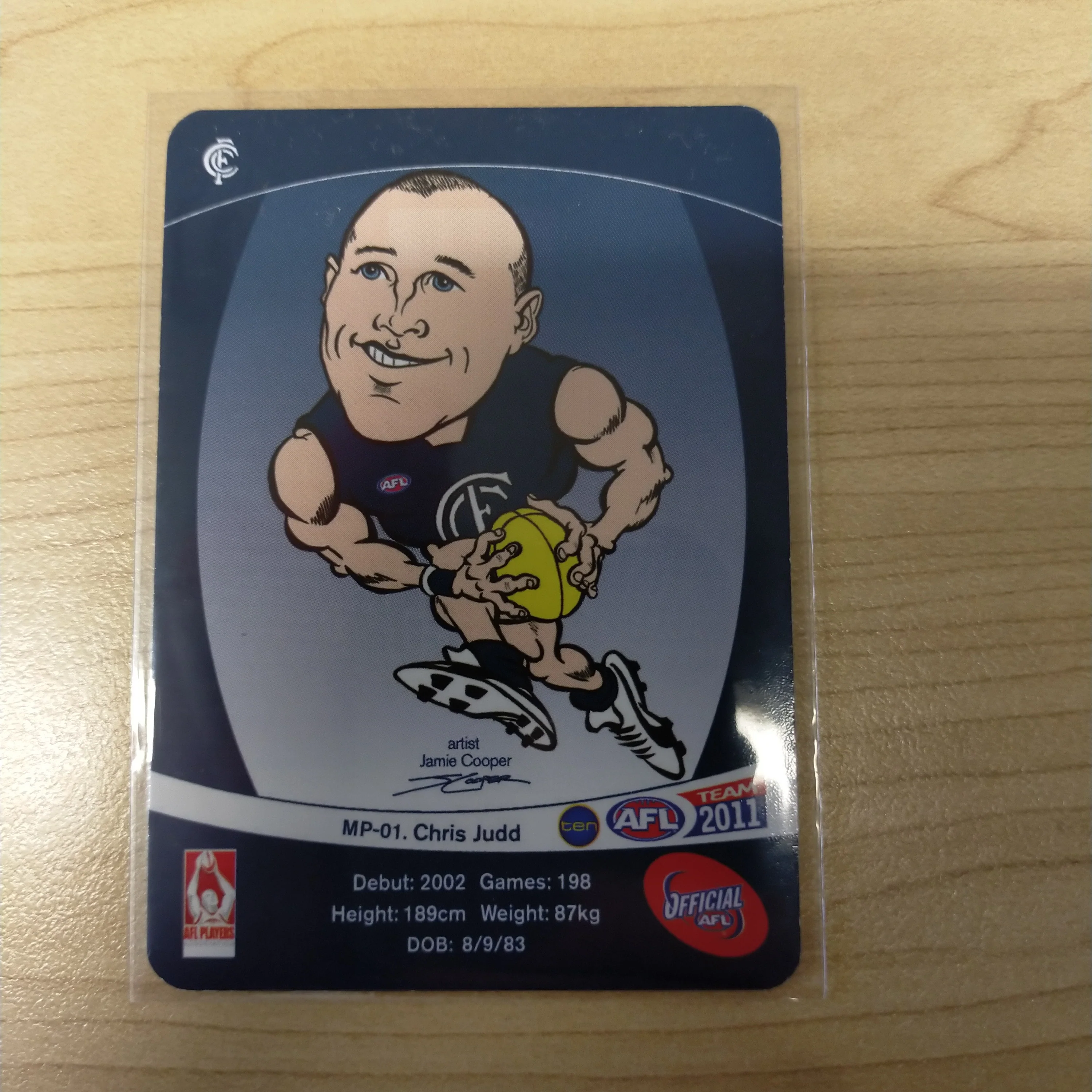 2011 Teamcoach Magic Prize Brownlow Trophy Card Chris Judd Carlton MP-01 - Image 2