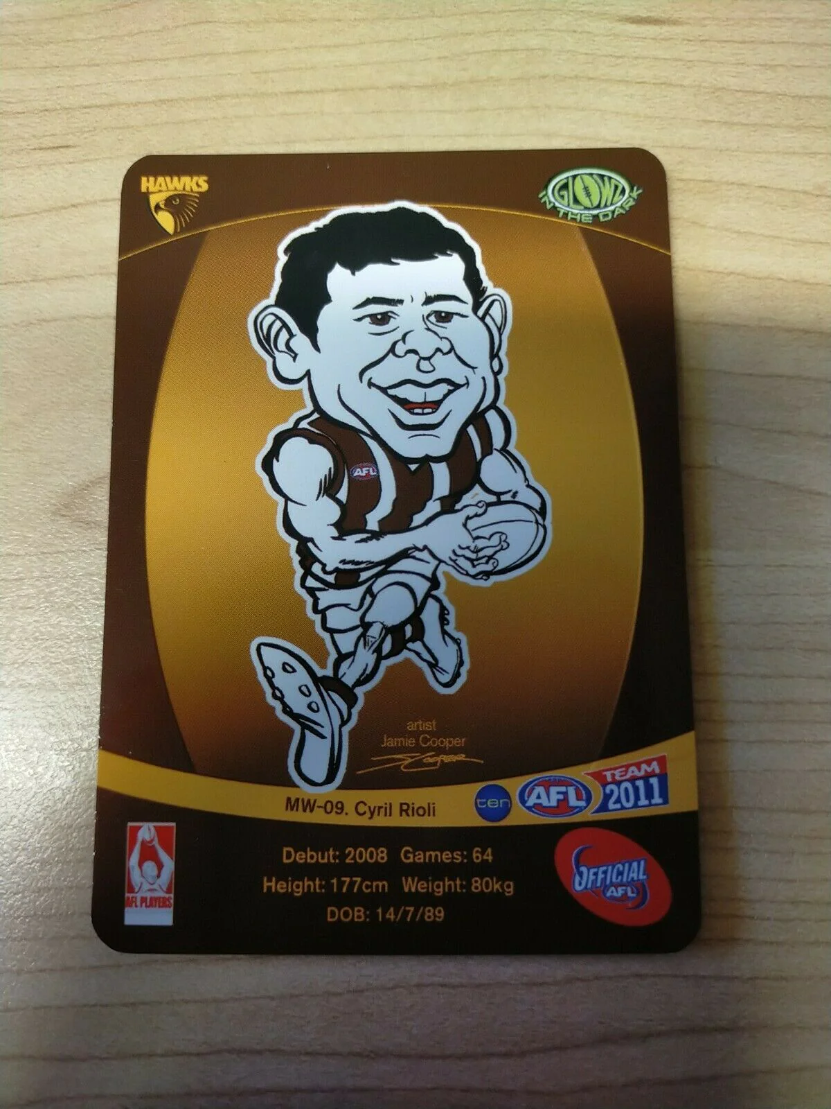 2011 Teamcoach Magic Wildcard Printing Error Card Cyril Rioli Hawthorn - Image 2