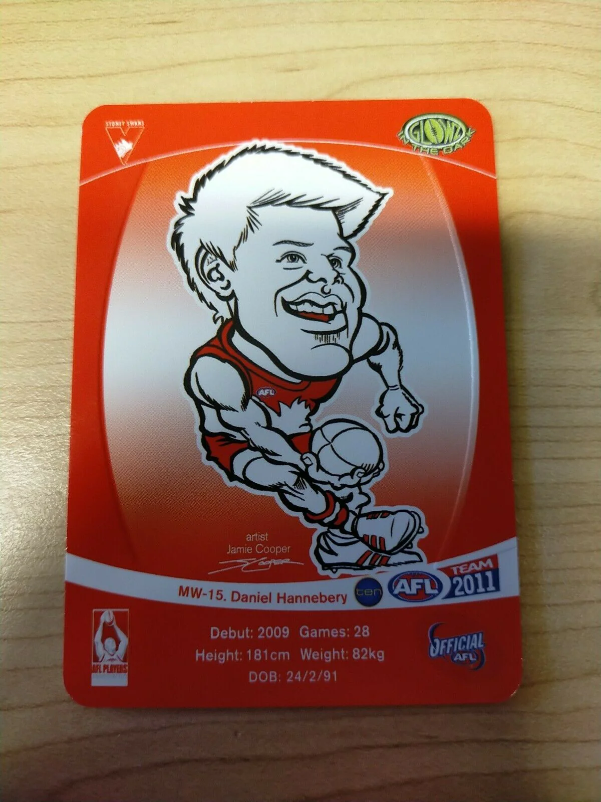 2011 Teamcoach Magic Wildcard Printing Error Card Daniel Hannebery Sydney - Image 2