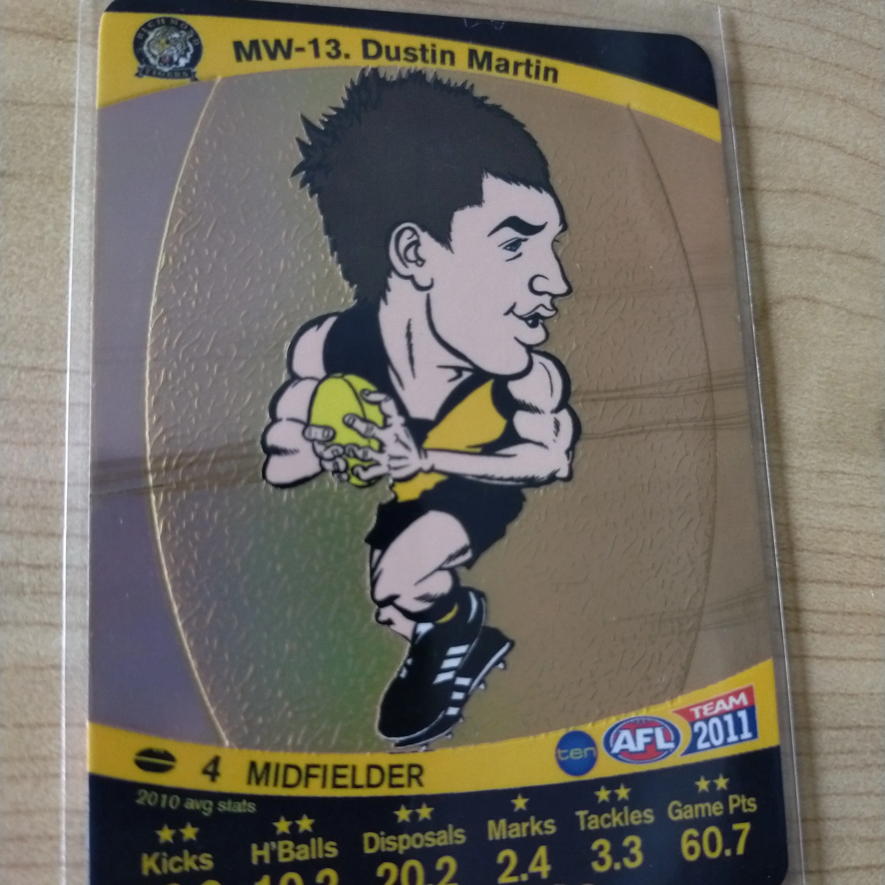 2011 Teamcoach Magic Wildcard Printing Error Card Dustin Martin Richmond - Image 3