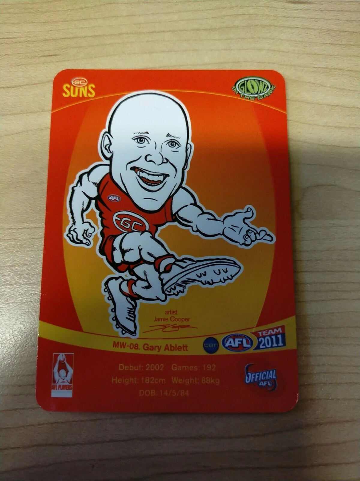 2011 Teamcoach Magic Wildcard Printing Error Card Gary Ablett Gold Coast Suns - Image 2
