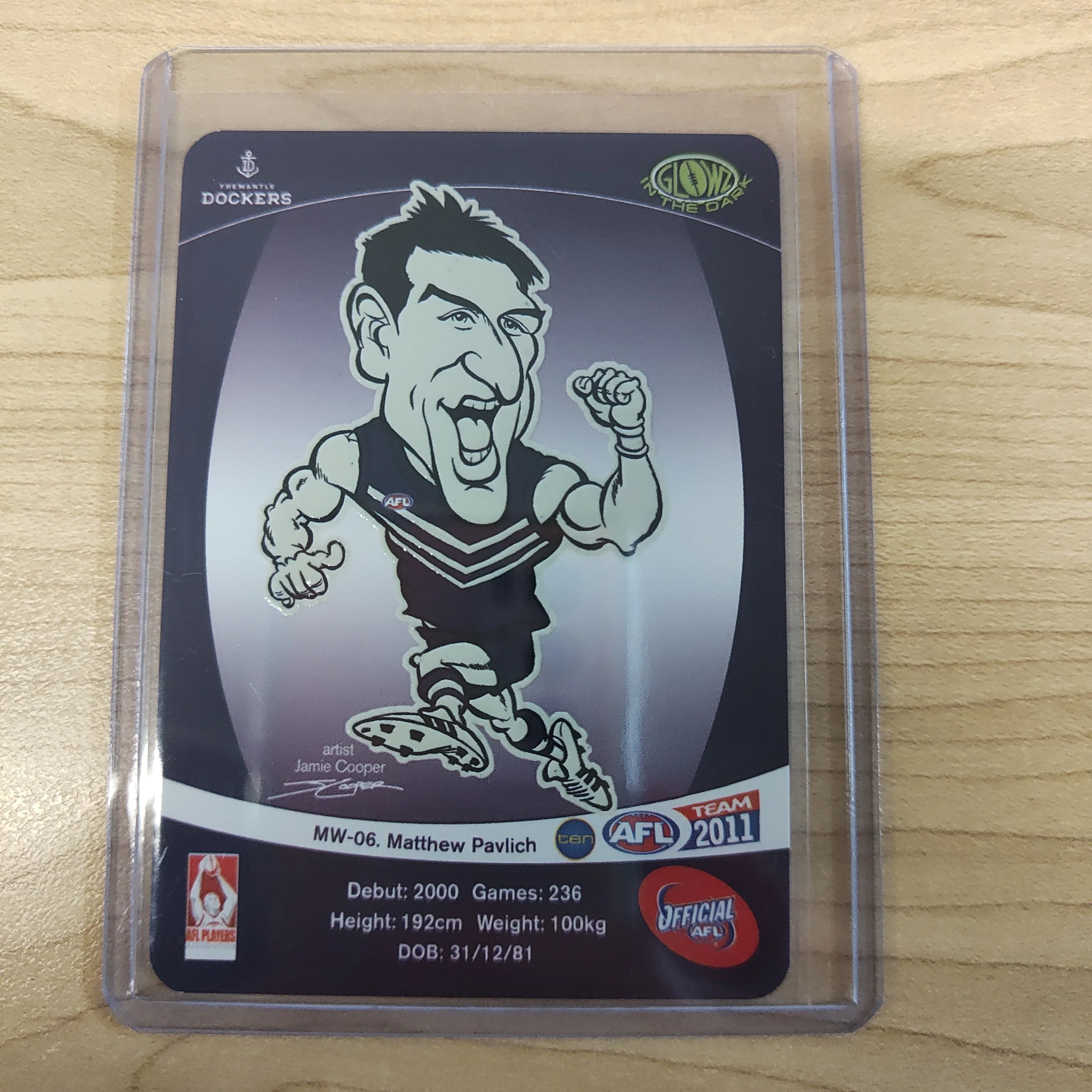 2011 Teamcoach Magic Wildcard Printing Error Card Matthew Pavlich Fremantle - Image 2