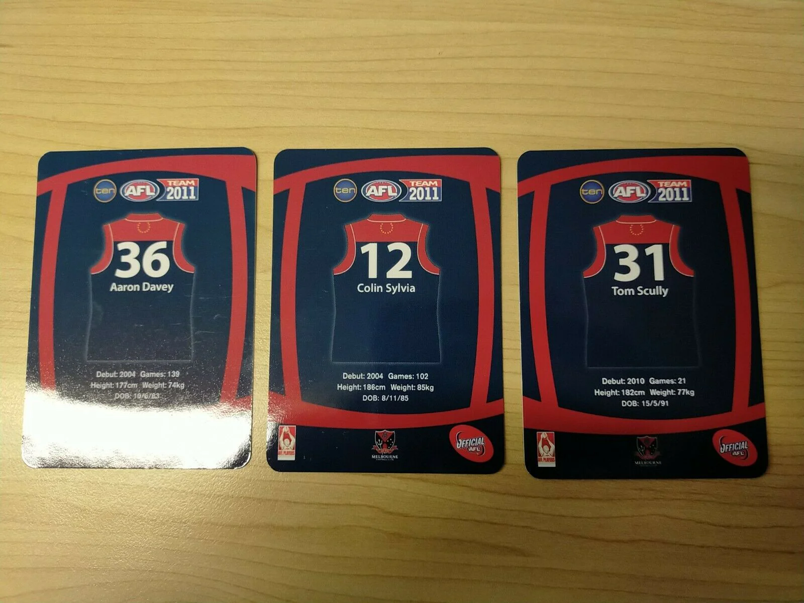 2011 Teamcoach Prize Cards Team Set ERROR CARDS NOT EMBOSSED Melbourne - Image 2