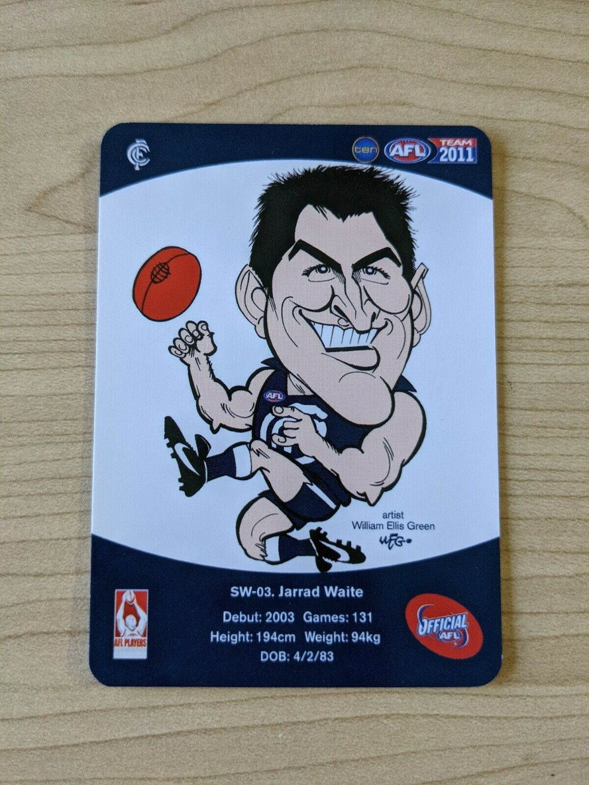 2011 Teamcoach Sample Star Wildcard SW-03 Jarrad Waite Carlton Blues - Image 2
