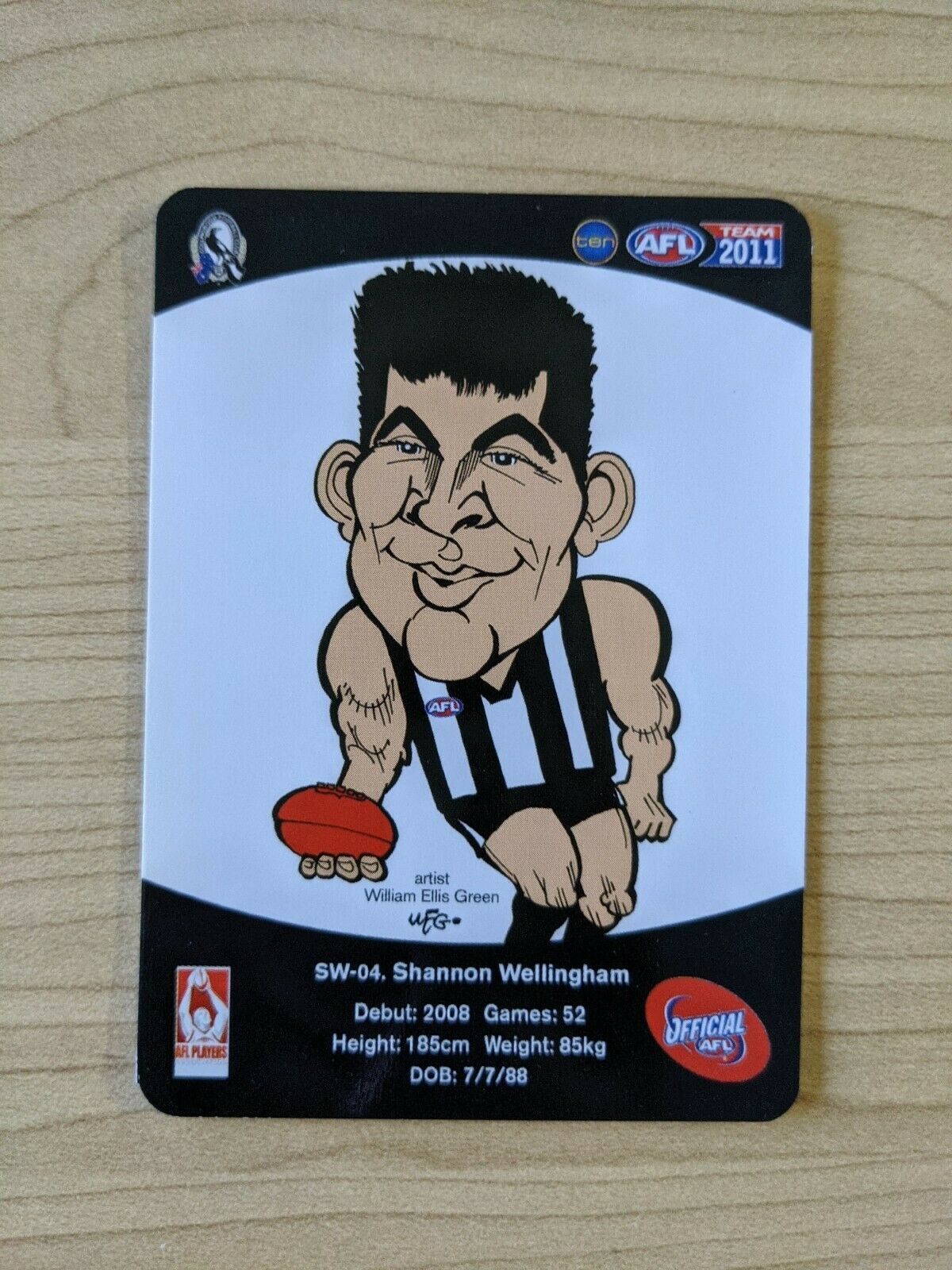 2011 Teamcoach Sample Star Wildcard SW-04 Sharrod Wellingham Collingwood - Image 2