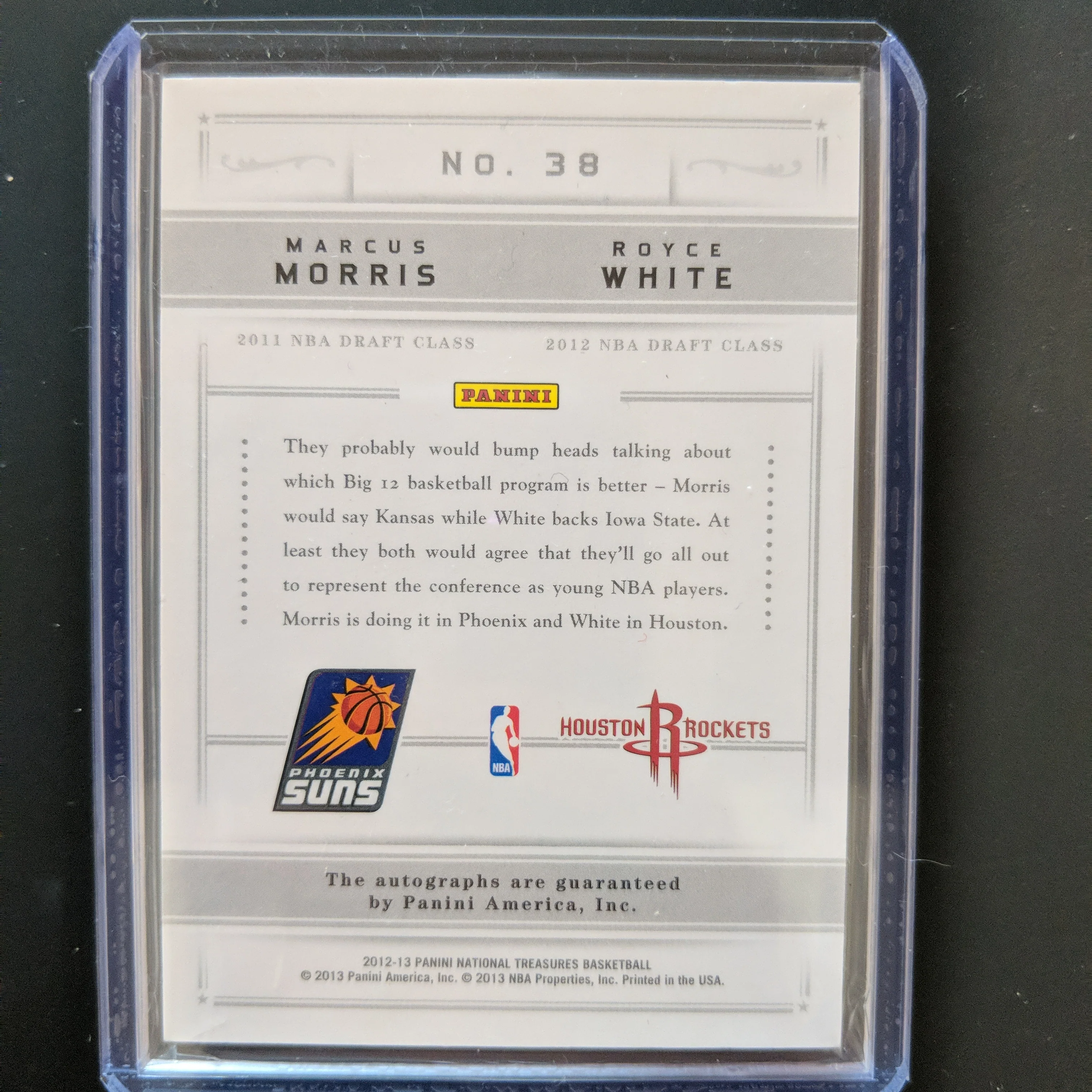 2012-13 Panini National Treasures Playoff Marcus Morris and Royce White - Image 2