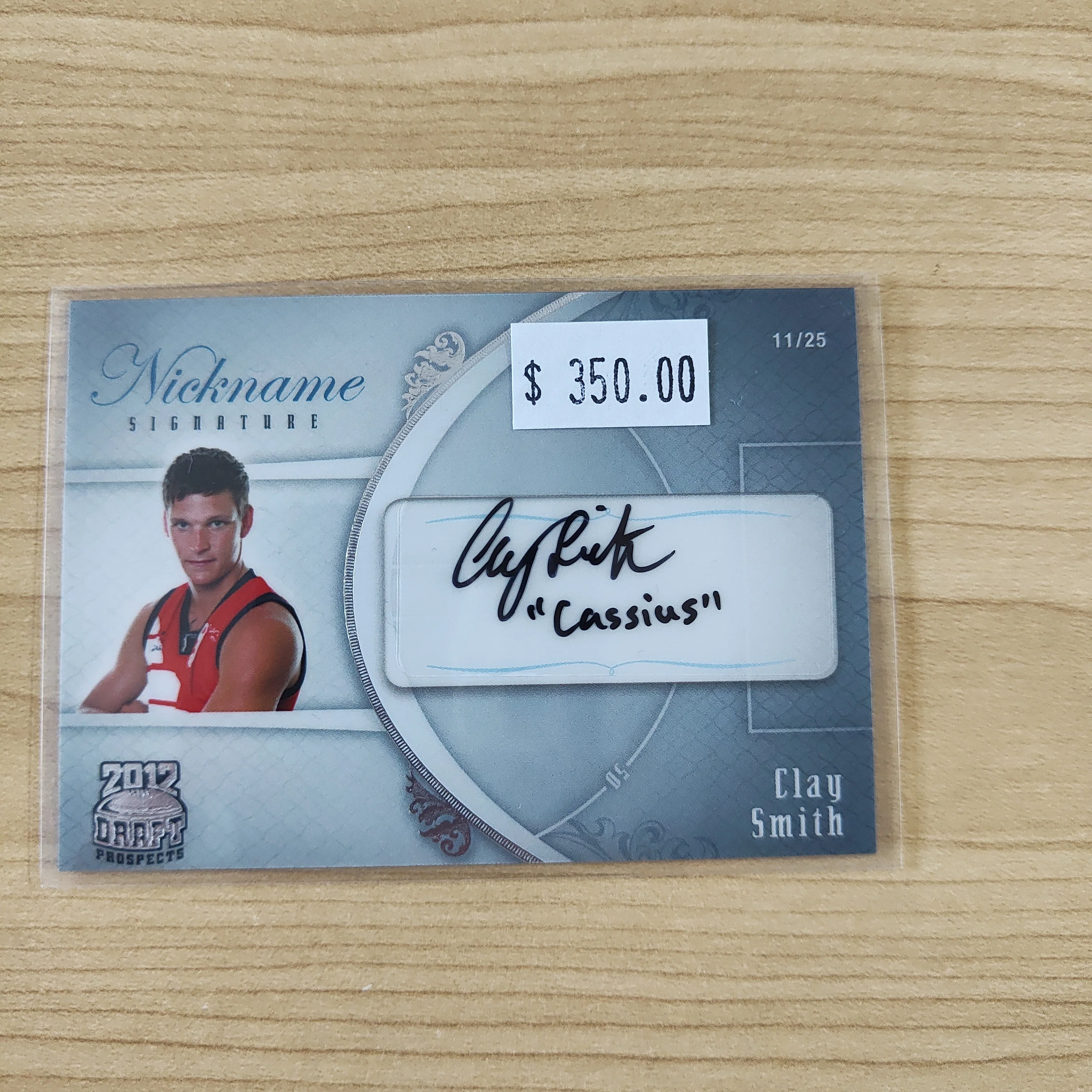 2012 AFL Footy Cards Draft Prospect Nickname Signature Clay Smith Western Bulldogs 11/25