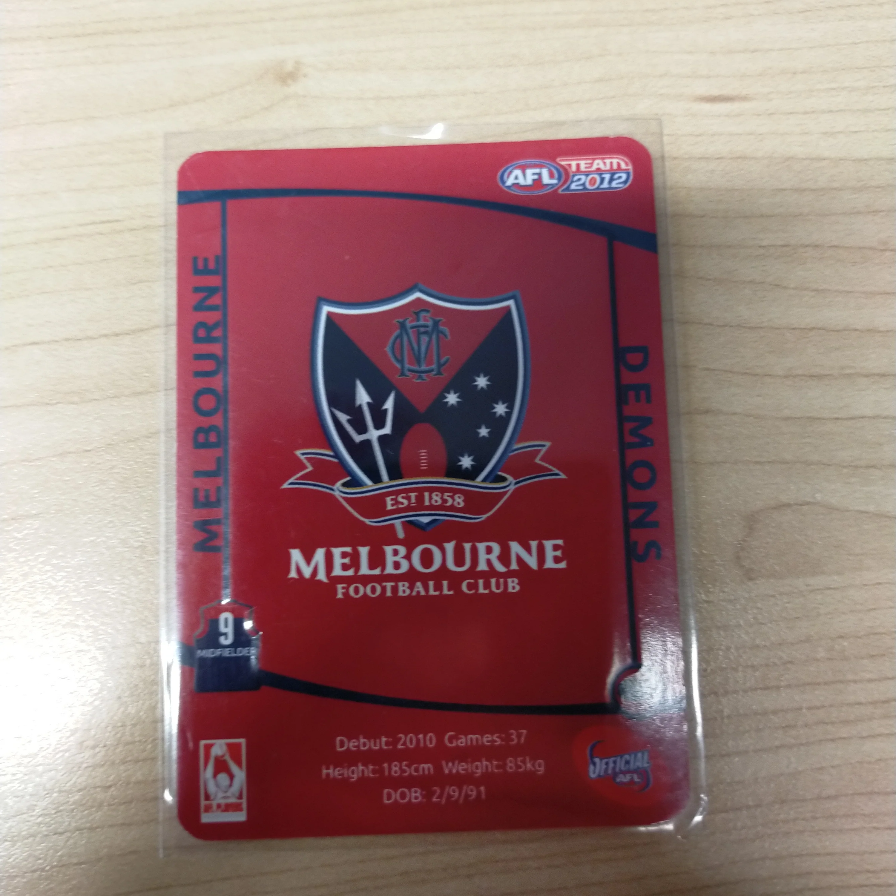 2012 AFL Teamcoach Prize Card Jack Trengove Melbourne - Image 2
