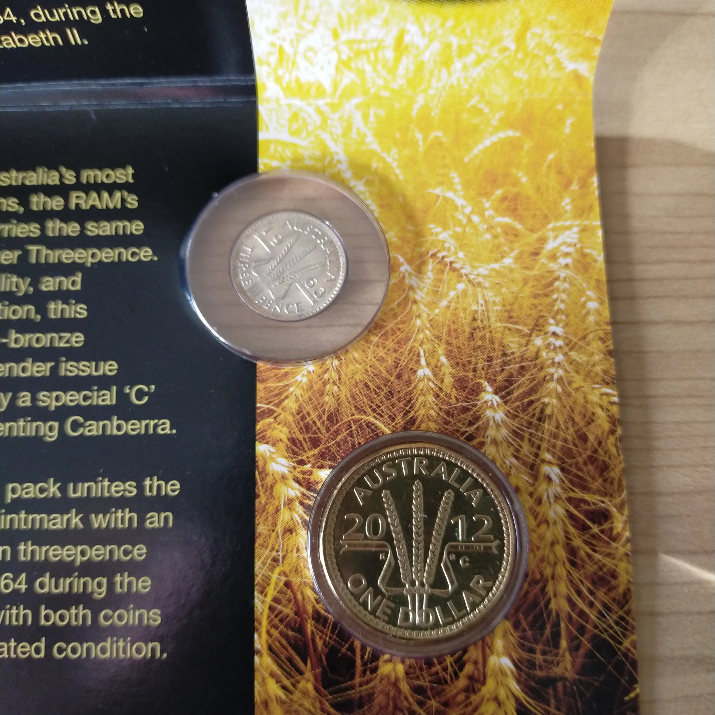 2012 Downies Australian Tribute to the Wheat Sheaf Threepence Two Coin Set - Image 3