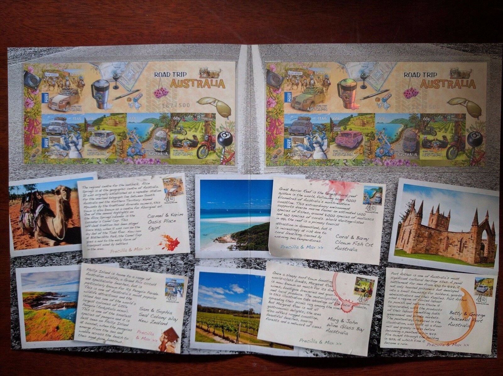 2012 Road Trip Australia Special Minisheet Limited Edition Folder 167/500 - Image 2