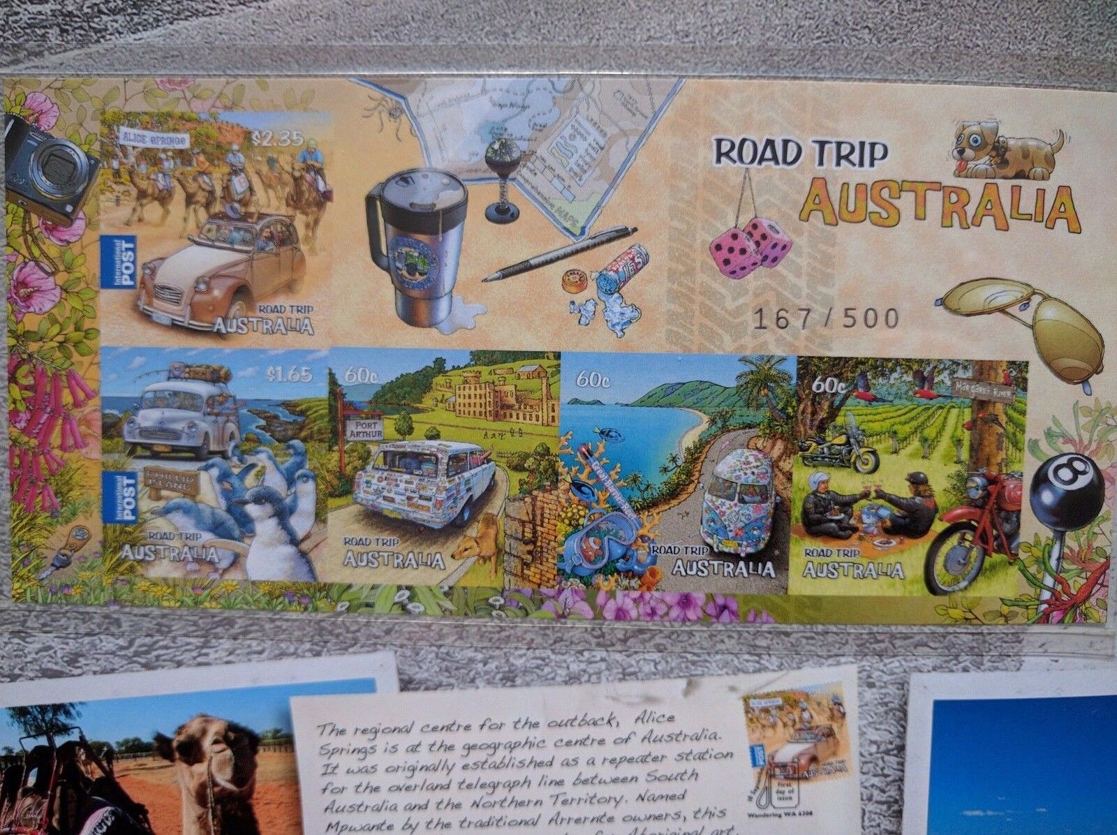 2012 Road Trip Australia Special Minisheet Limited Edition Folder 167/500 - Image 3
