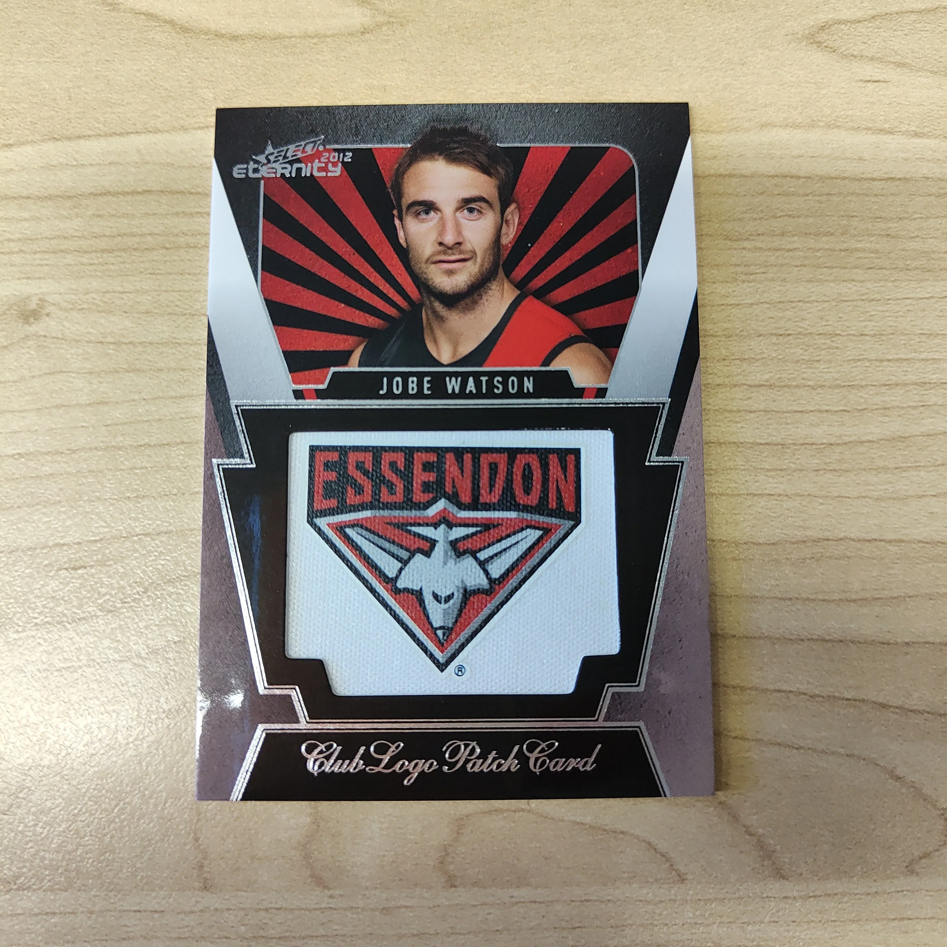 2012 Select Eternity Club Logo Patch Card Jobe Watson Essendon No.155