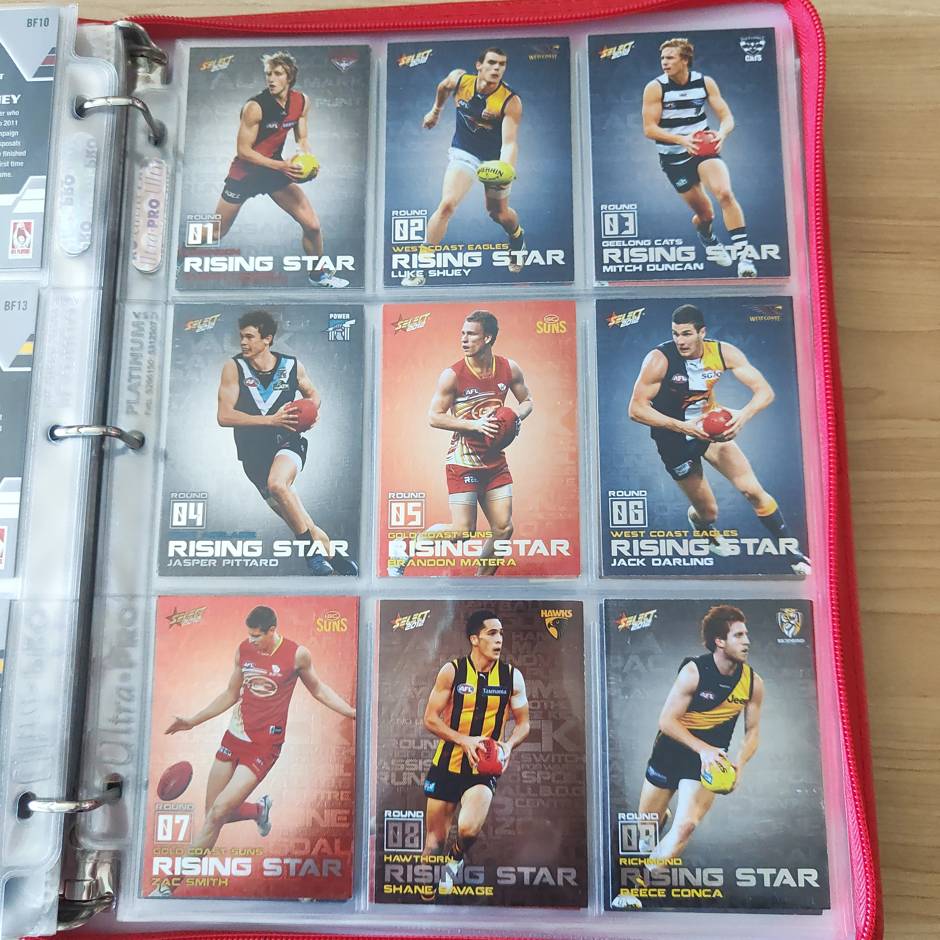 2012 AFL Select Rising Star Complete Set of 24 Cards