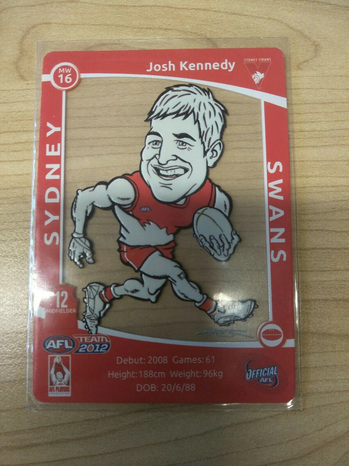 2012 Teamcoach Magic Wildcard Josh Kennedy Sydney Swans MW-16 - Image 2