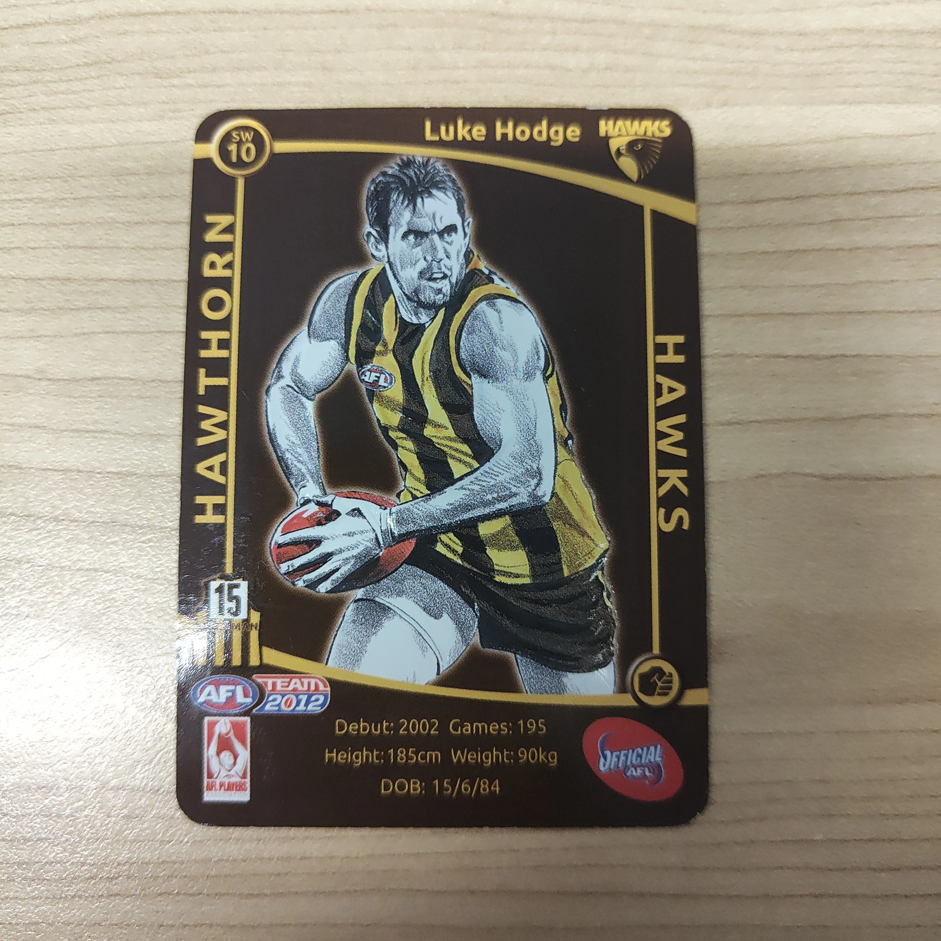 2012 Teamcoach Star Wildcard Luke Hodge Hawthorn SW-10 - Image 2
