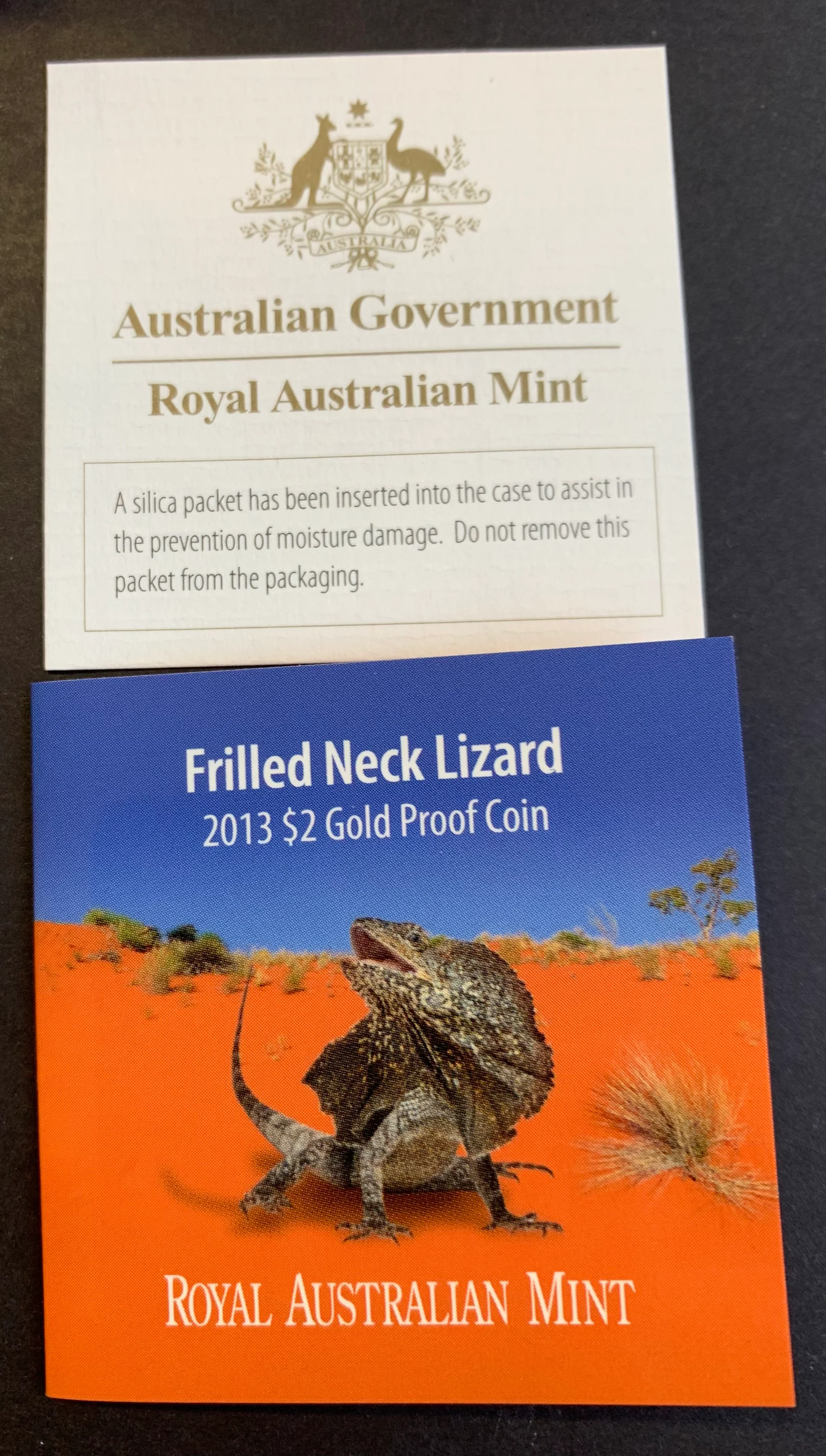 2013 $2 Australian Frilled Neck Lizard  .5 gram  .9999 Gold Coin - Image 3
