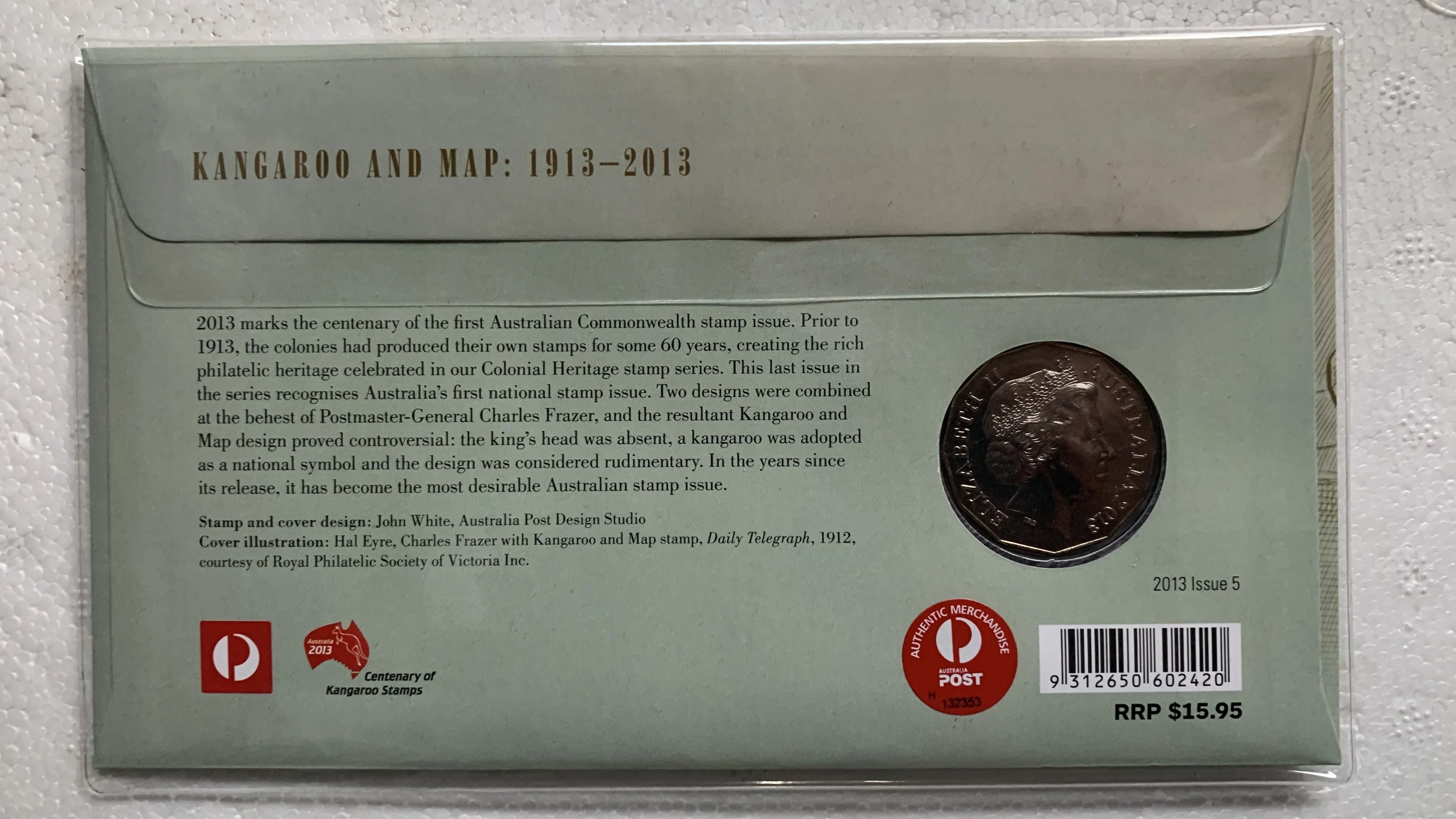 2013 Australian 50c Kangaroo And Map PNC 1st Day Issue overprinted "World Stamp Expo 10-15 May 2013 - Image 2
