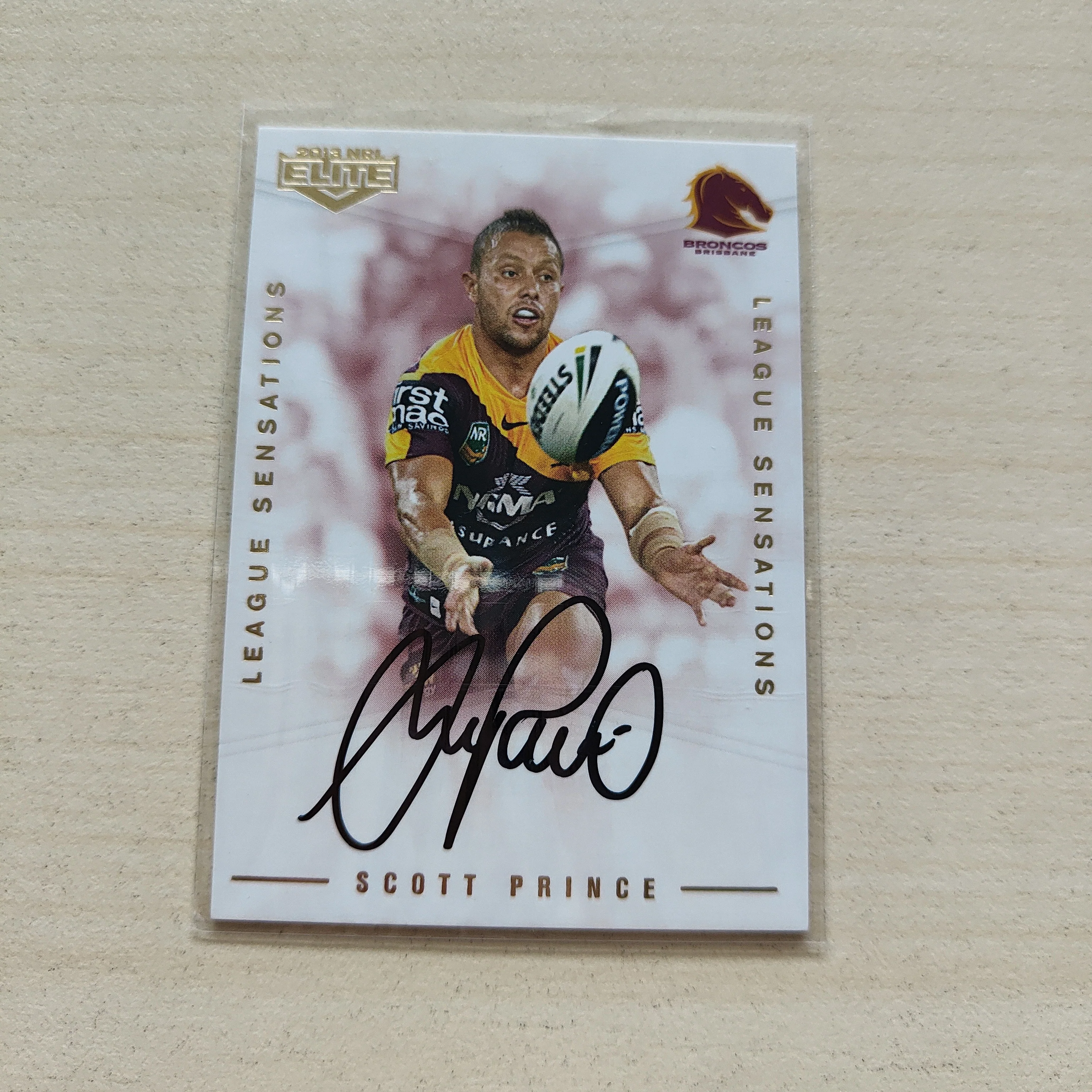 2013 NRL Elite League Sensations Signature Card Scott Prince Broncos