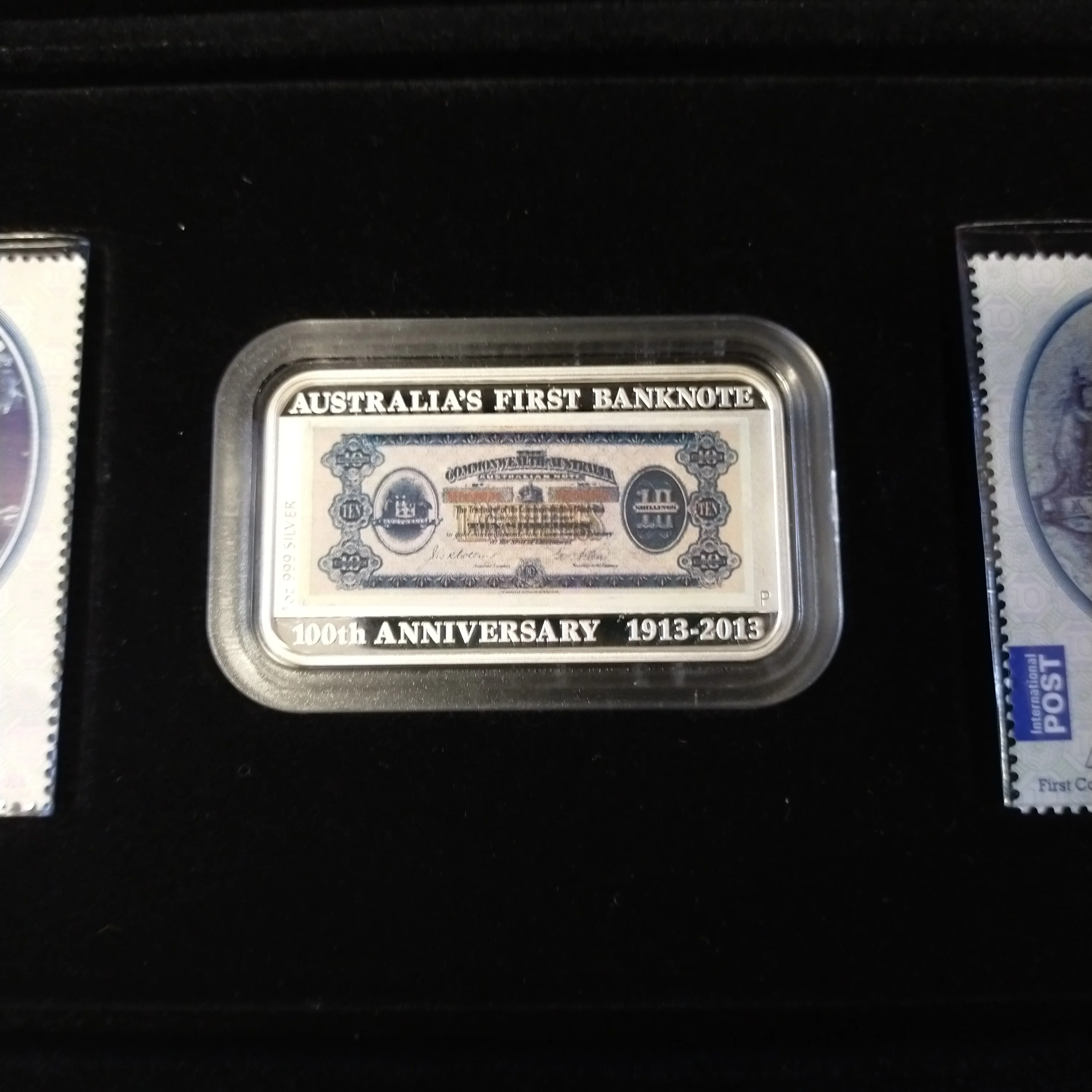 Australia 2013 Perth Mint 100th Anniversary of Australia's First Banknote 1oz $1 Proof Silver Coin and Stamp Set - Image 3
