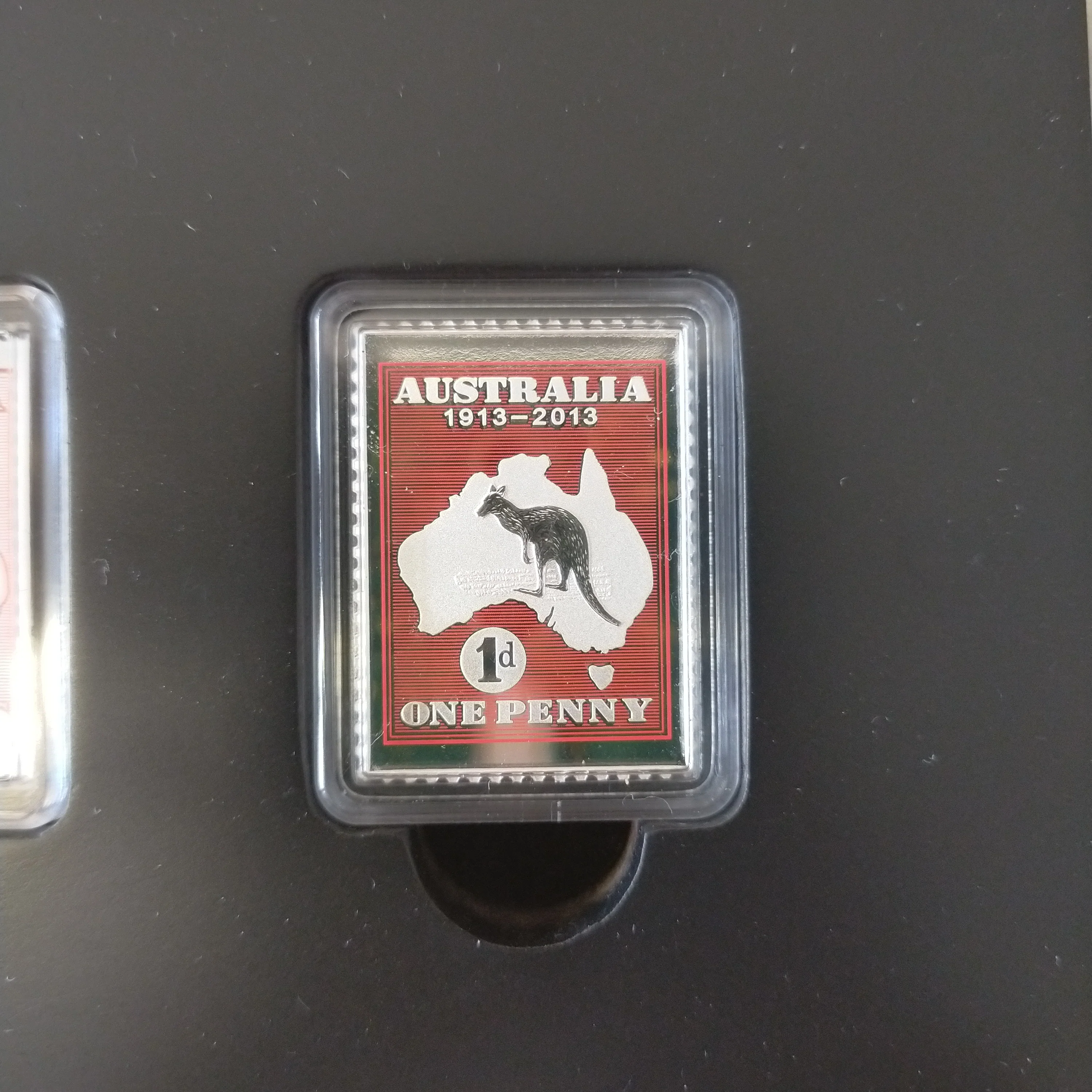 Australia 2013 Perth Mint Australia Post $10 Kangaroo and Map 1/2oz .999 Proof Silver Coin and Stamp Set - Image 4