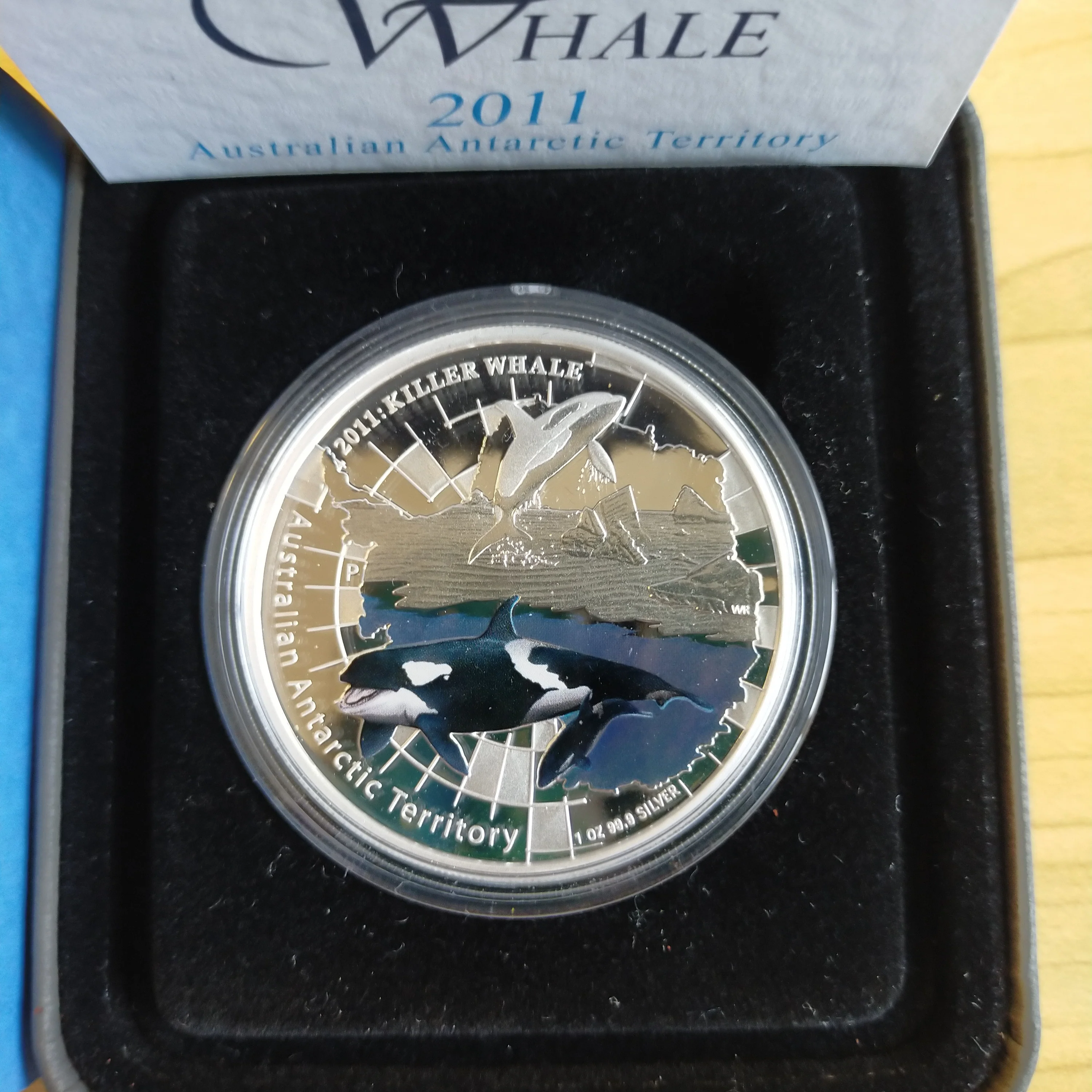 Australia Antarctic 2011 Perth Mint Australian Antarctic Territory Killer Whale $1 1oz .999 Silver Proof Coin - Image 2