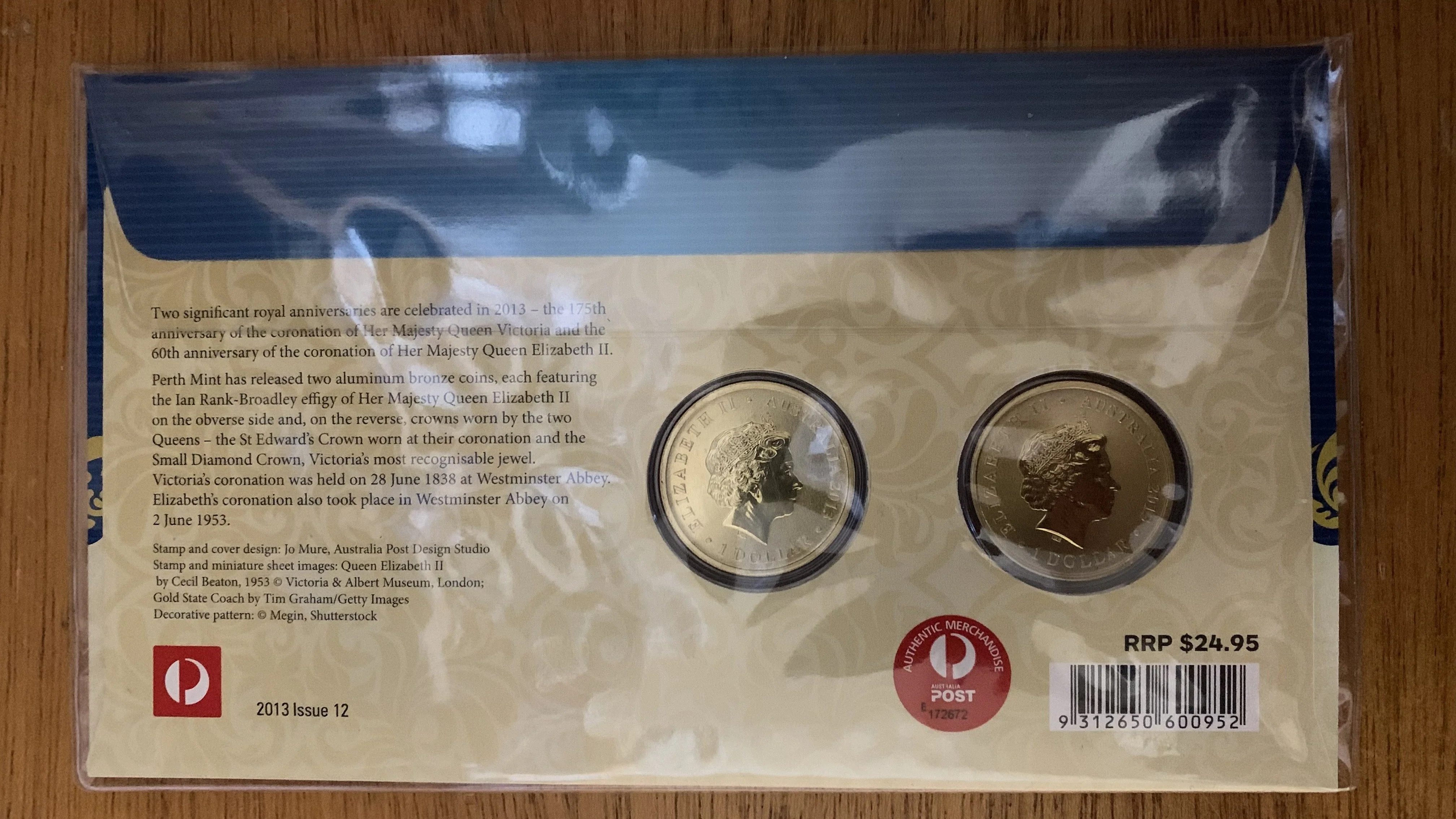 2013 Queen Elizabeth Coronation Anniversary 2 x $1 PNC 1st Day Issue - Image 2
