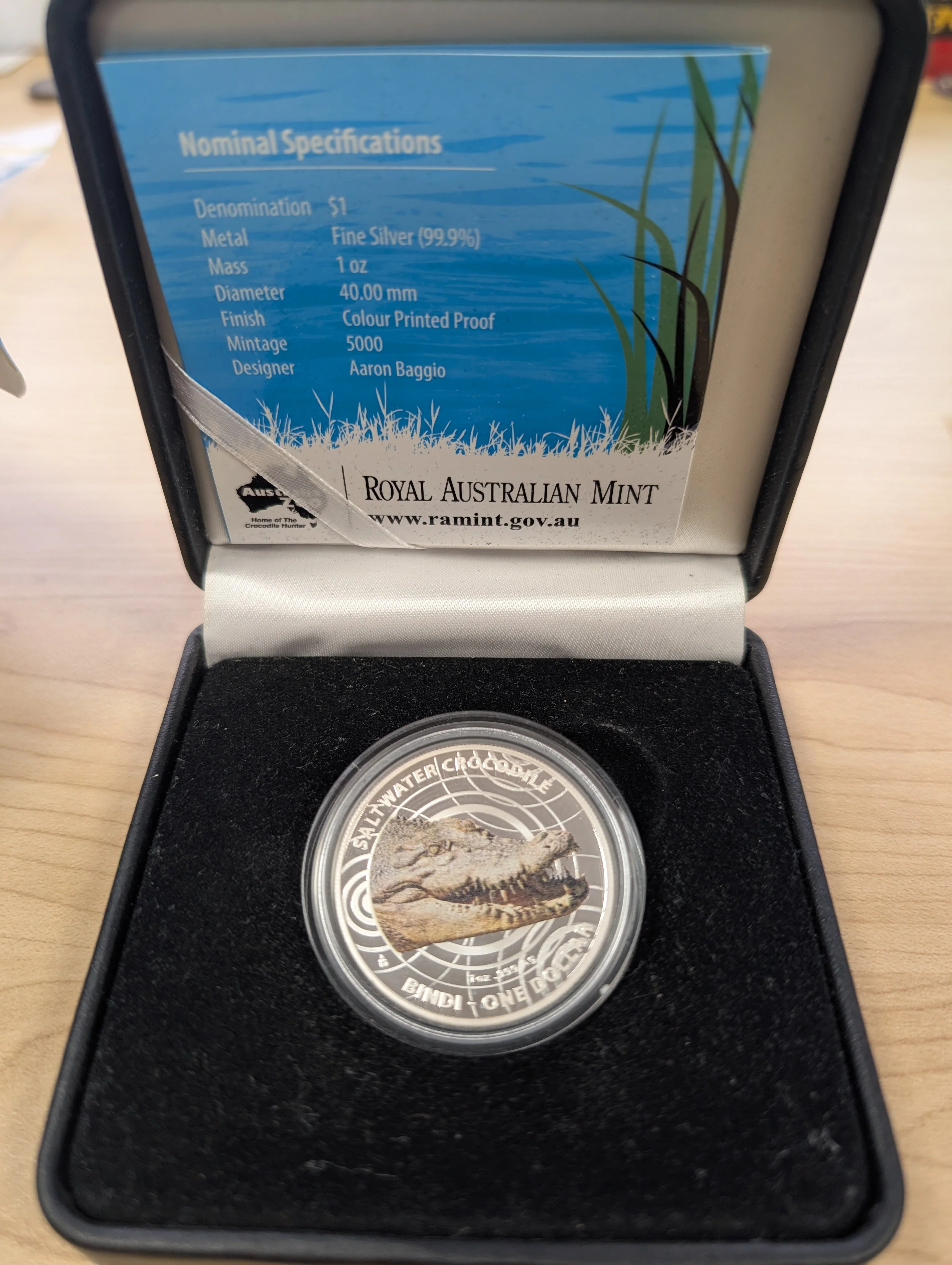 Australia 2013 $1 Australian Saltwater Crocodile - Bindi Silver Proof Coin