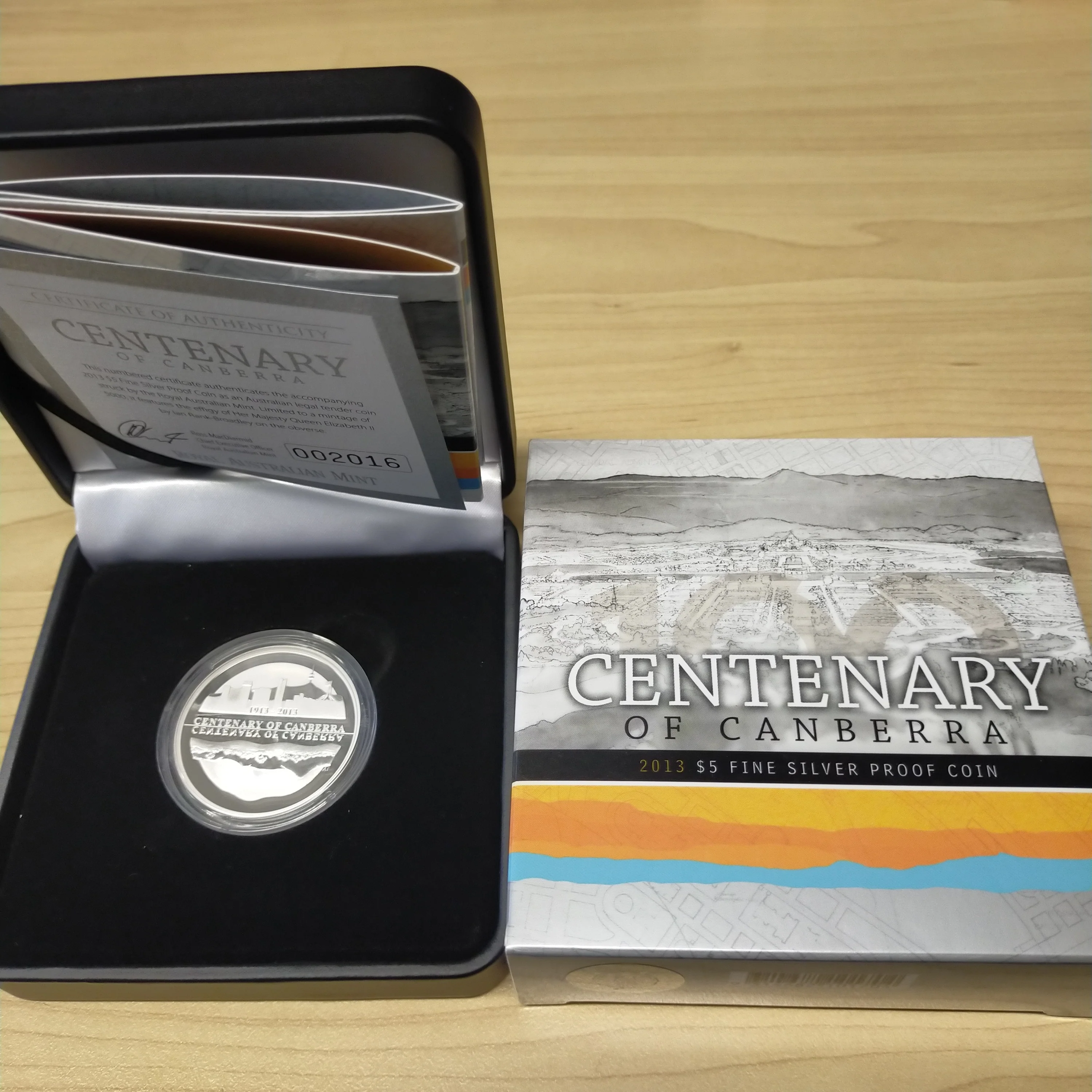 Australia 2013 Royal Australian Mint $5 Centenary Of Canberra .999 Silver Proof Coin