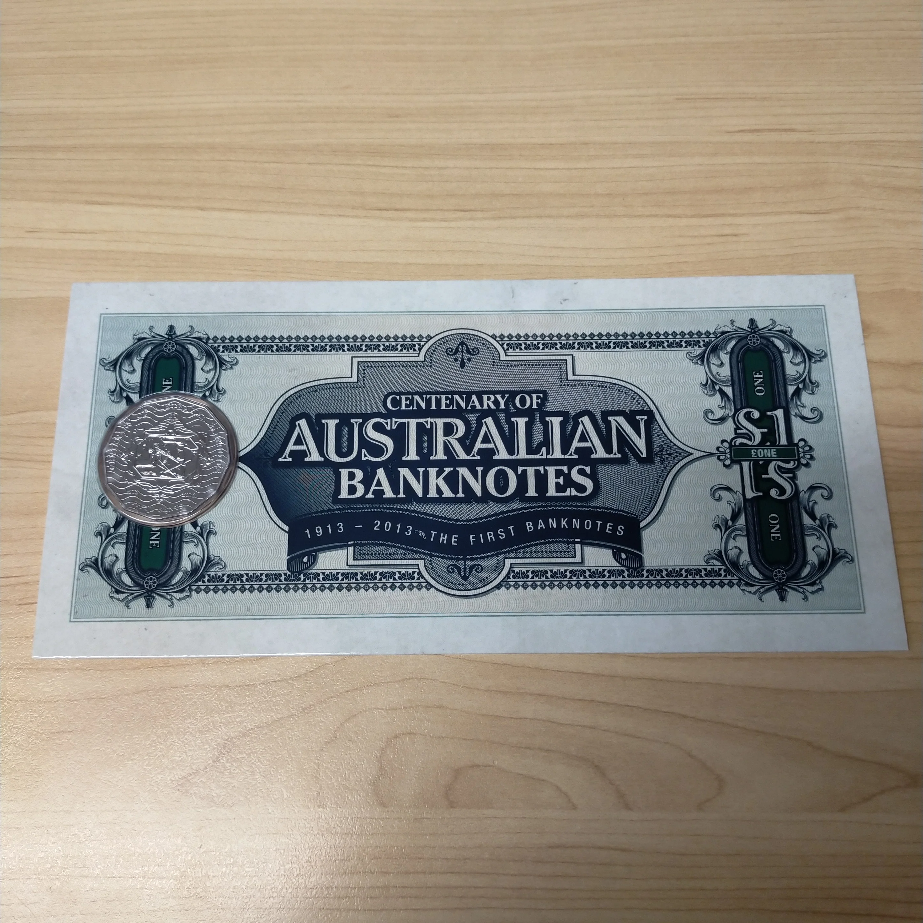 Australia 2013 Royal Australian Mint 20c 50c Centenary of Australian Banknotes 3 Carded Coin Set - Image 6