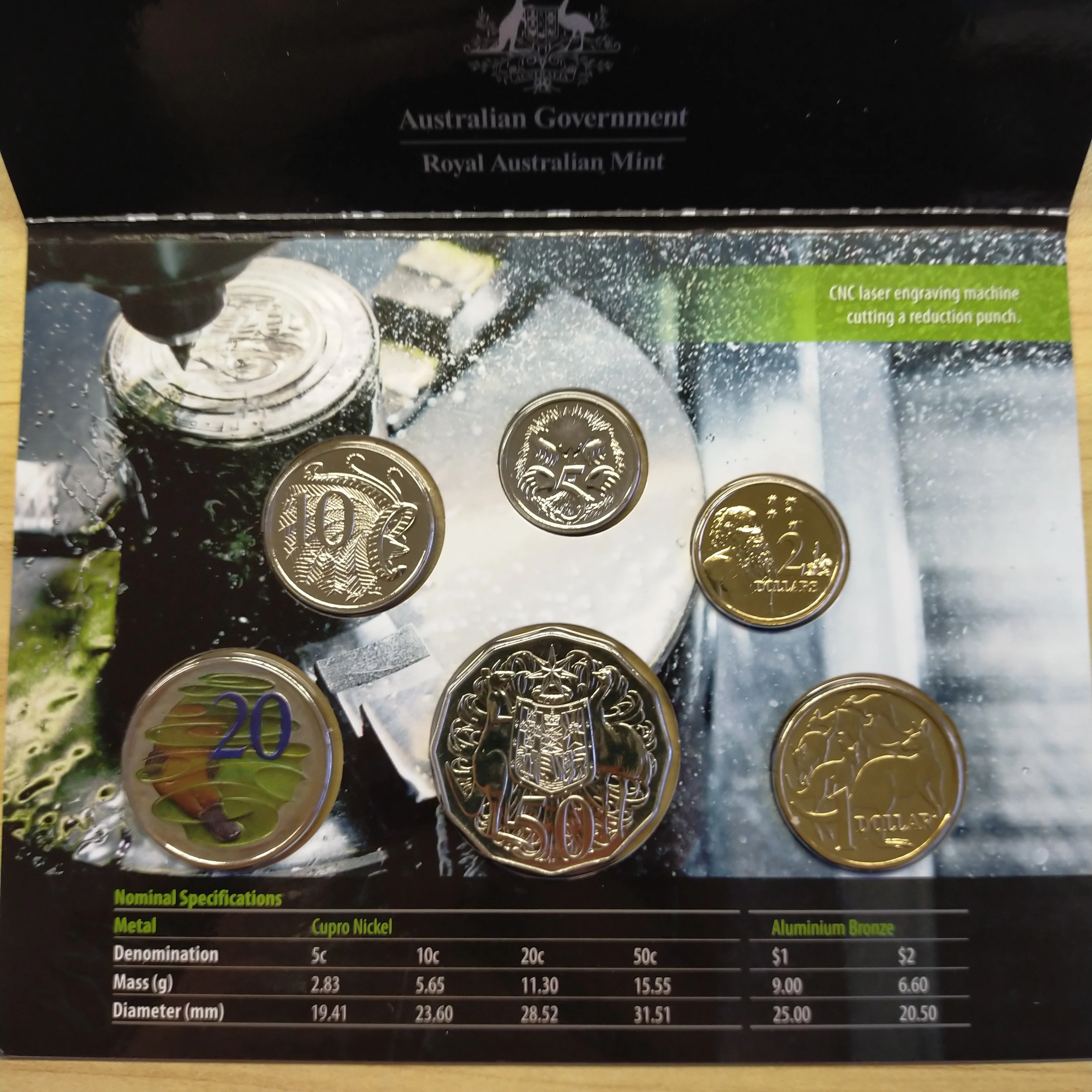 2013 Royal Australian Mint Uncirculated Year Set With special coloured 20c which is unique to this set - Image 3