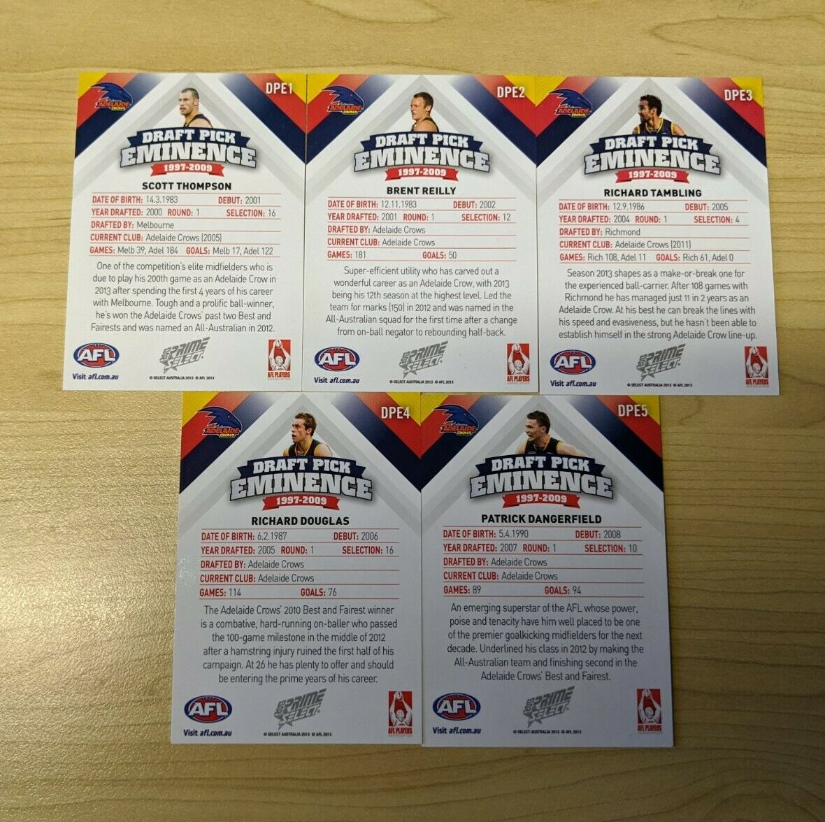 2013 Select Prime Draft Pick Eminence Team Set Adelaide - Image 2