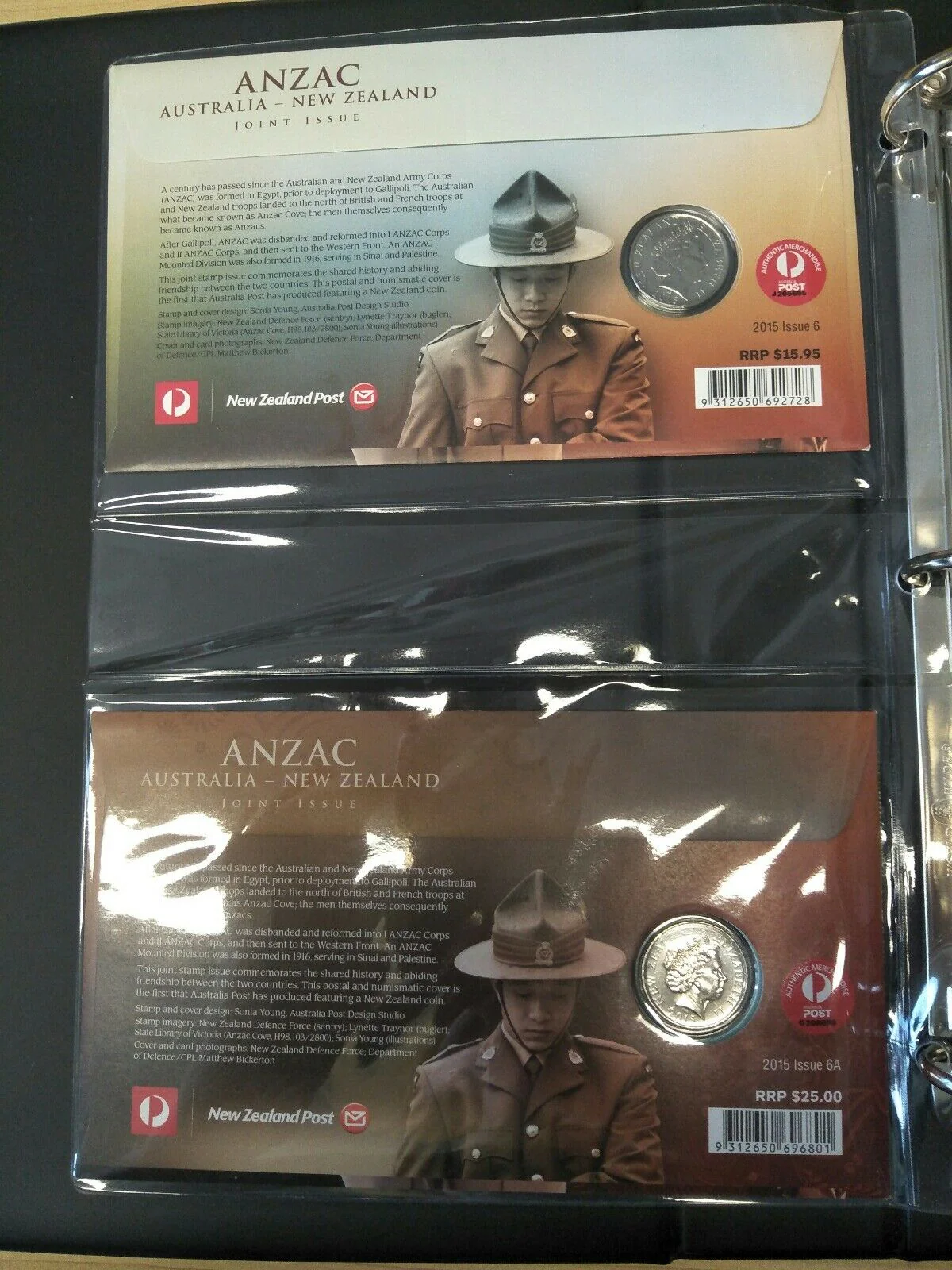 Australia NZ New Zealand 2014-15 Centenary of WW1 PNC Collection NZ Joint Issue - Image 3