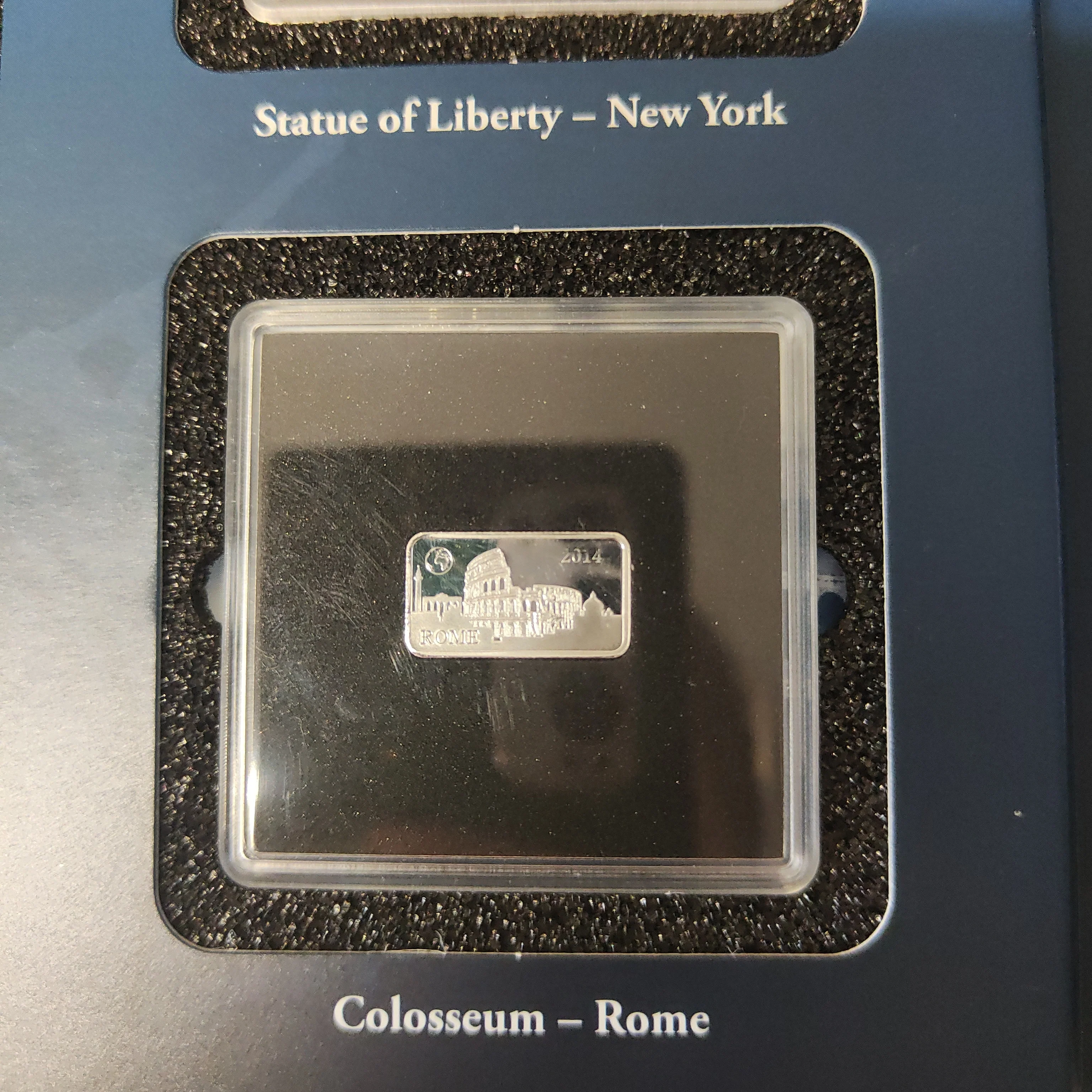 2014-15 Macquarie Mint 50c Solomon Islands Masterpieces of Architecture Famous Landmarks set of 10 Proof .999 Silver Miniature Bars - Image 7