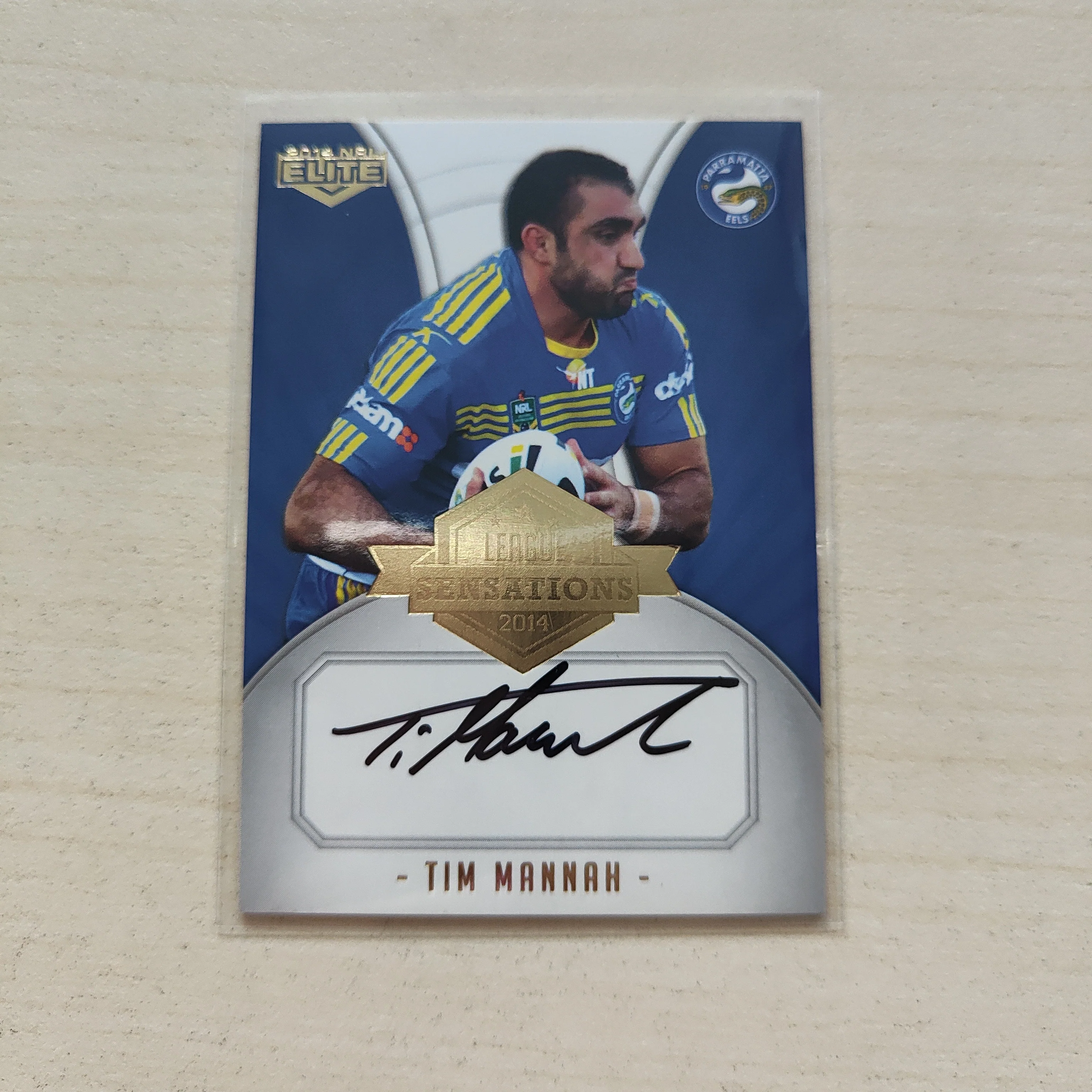 2014 NRL Elite League Sensations Signature Card Tim Mannah Eels