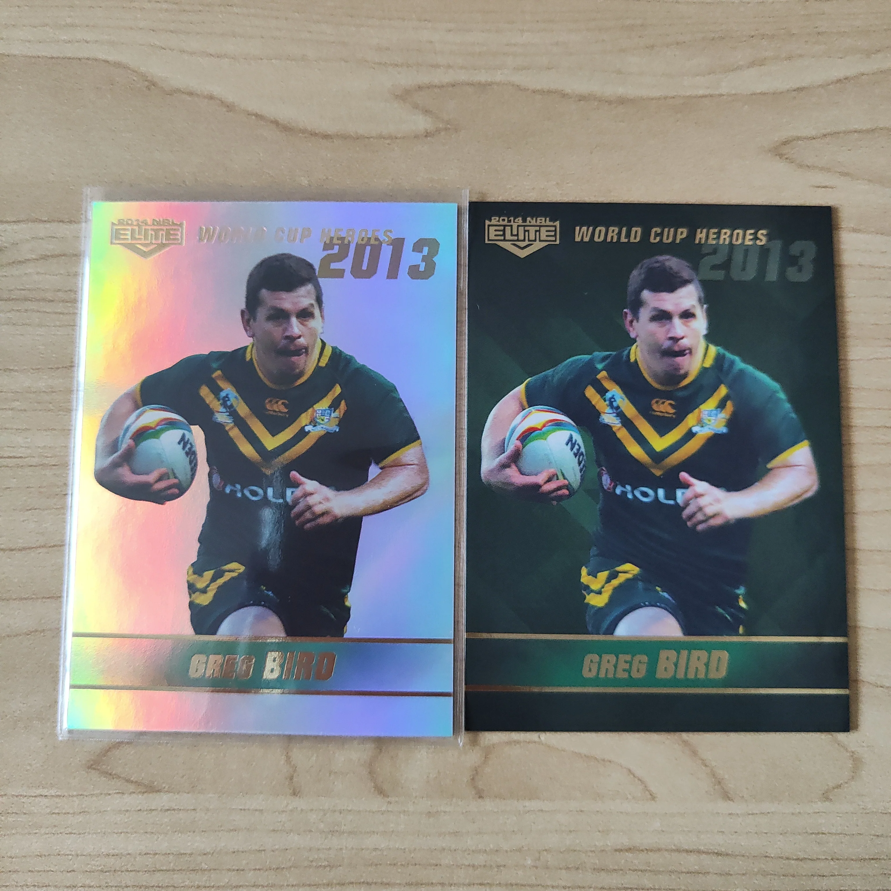 2014 NRL Elite World Cup Heroes Greg Bird Base and Platinum Card
