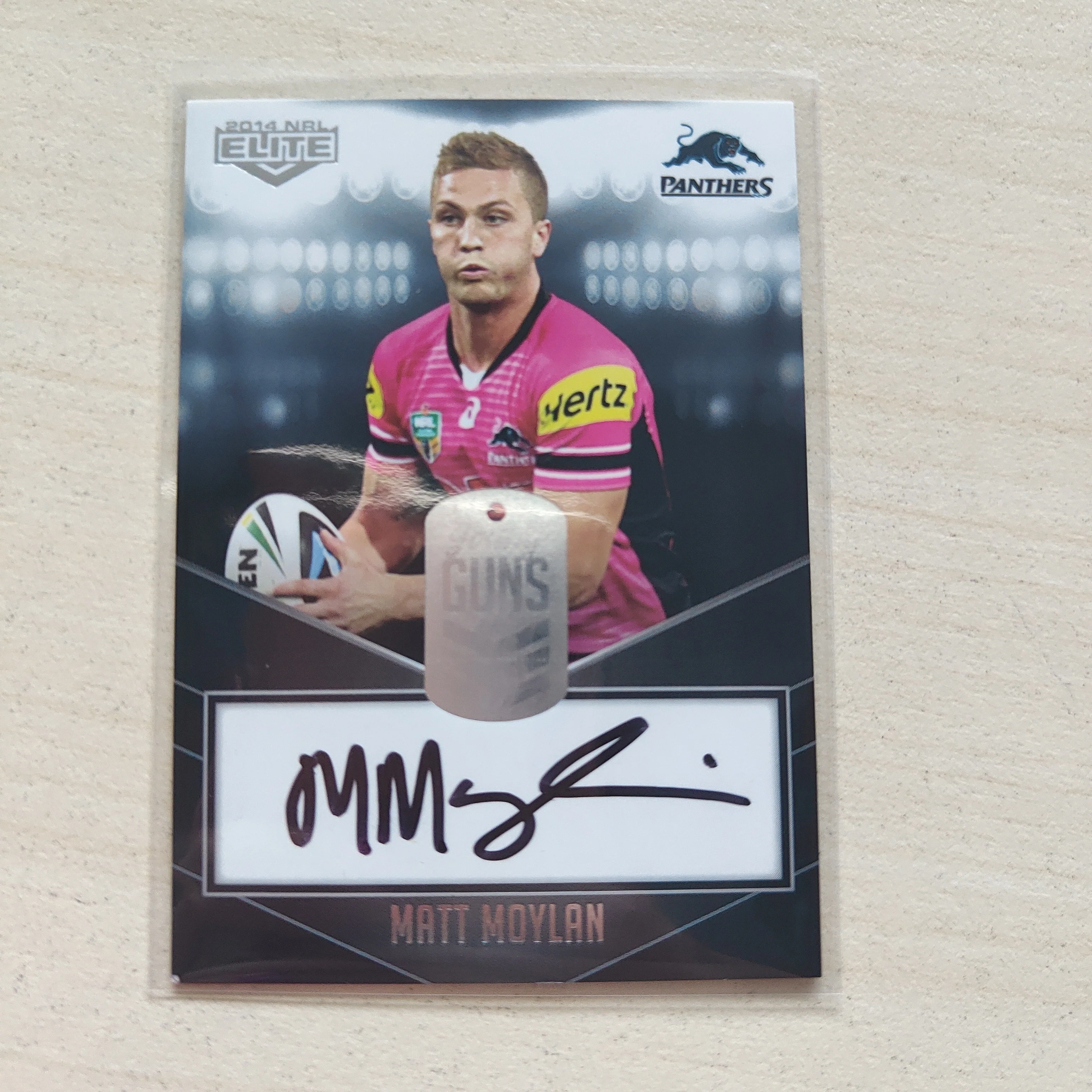 2014 NRL Elite Young Guns Signature Card Matt Moylan Panthers LOW NUMBER