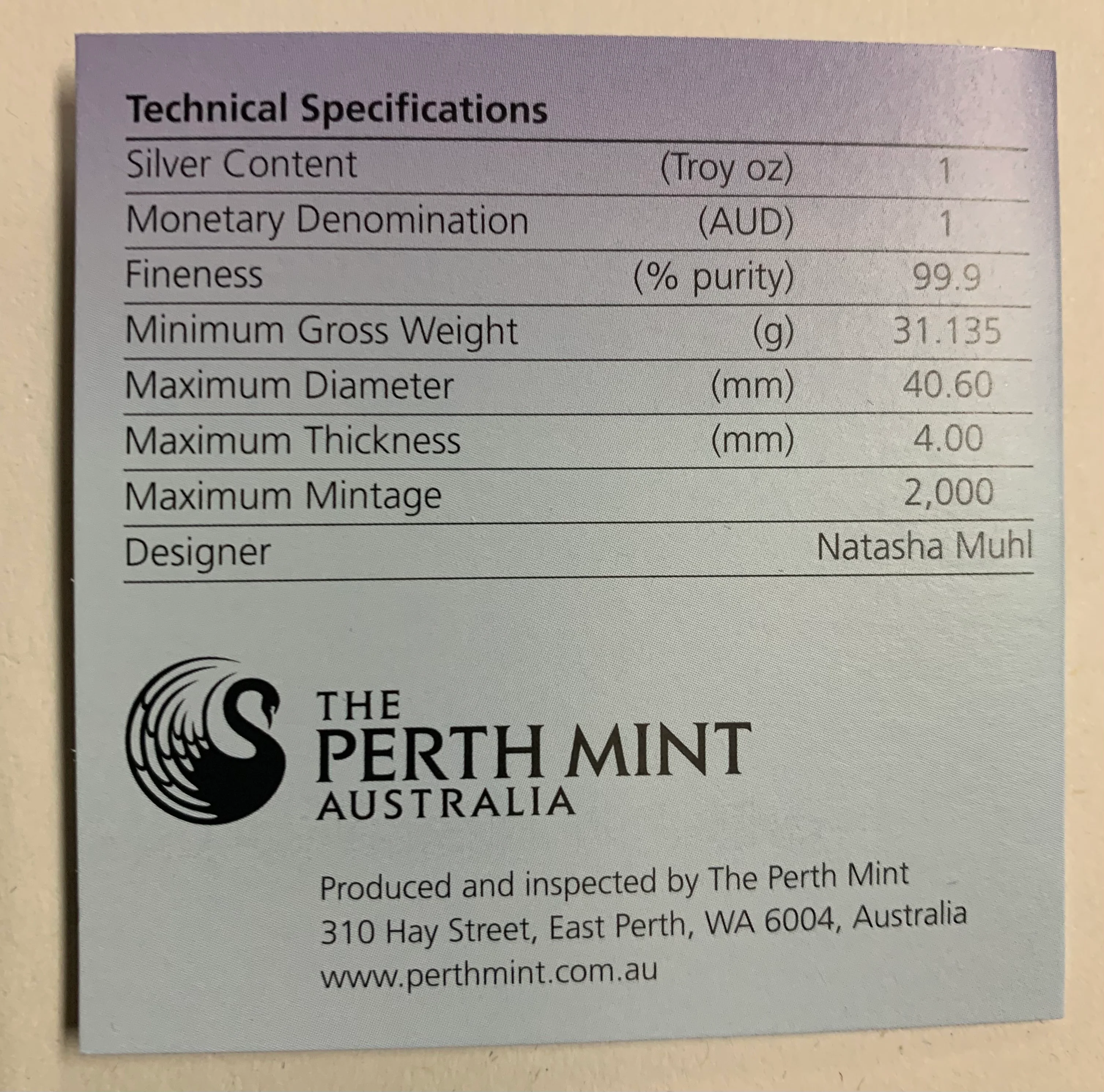 Australia 2014 Perth Mint $1 Coloured Kookaburra 1oz .999 Silver Proof Coin - Image 4